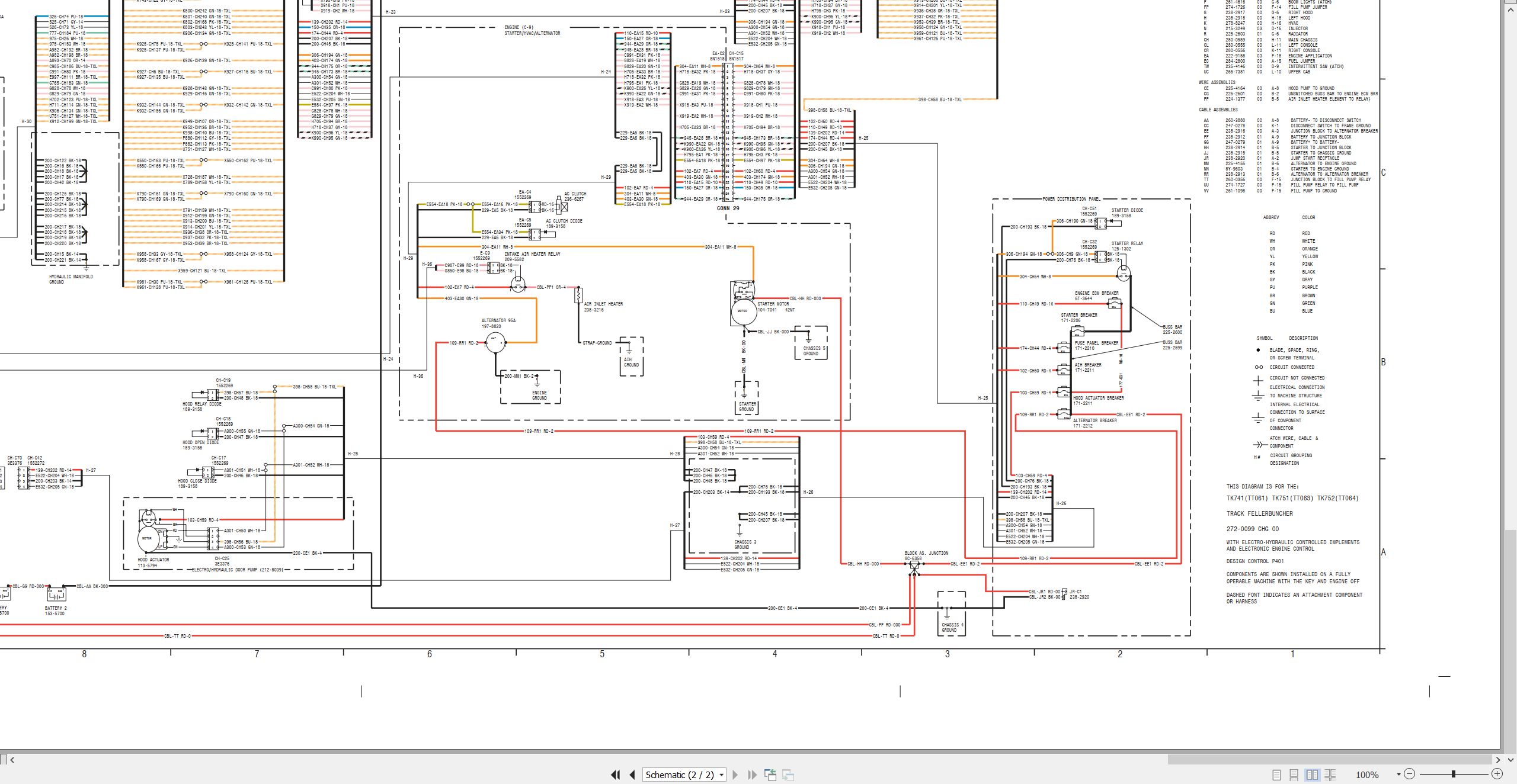 CAT Track Feller Buncher 552 Electrical Hydraulic Schematic (2)