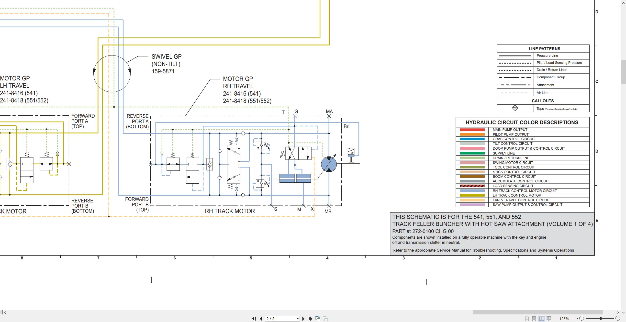 CAT Track Feller Buncher 552 Electrical Hydraulic Schematic (3)