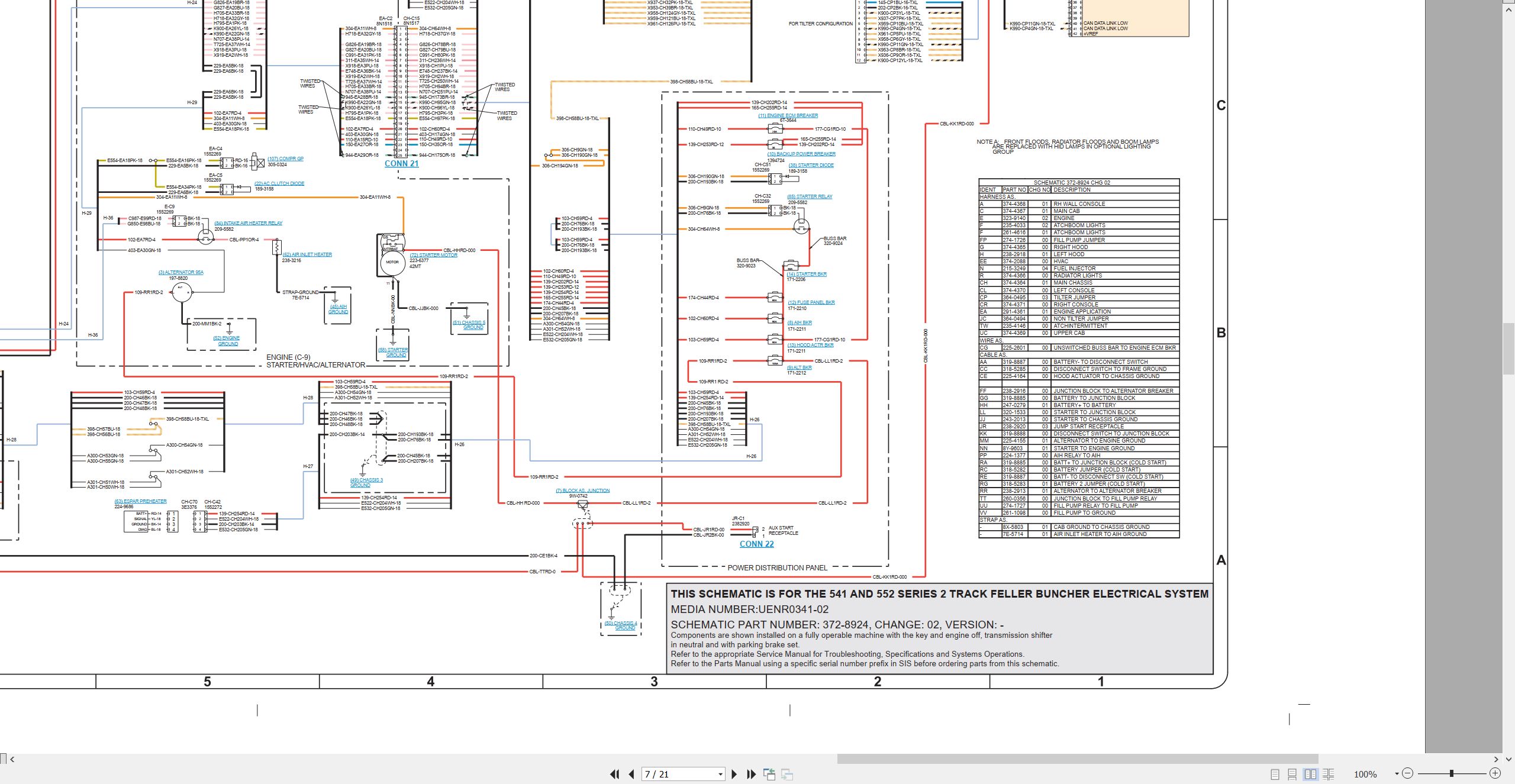 CAT Track Feller Buncher 552 Series 2 Electrical Hydraulic Schematic (2)