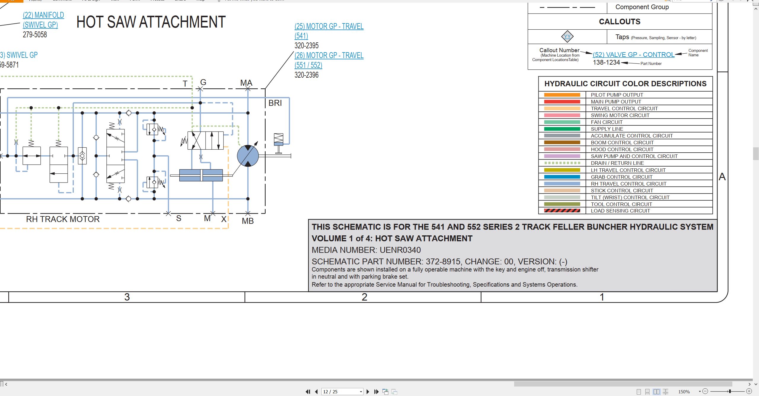 CAT Track Feller Buncher 552 Series 2 Electrical Hydraulic Schematic (3)