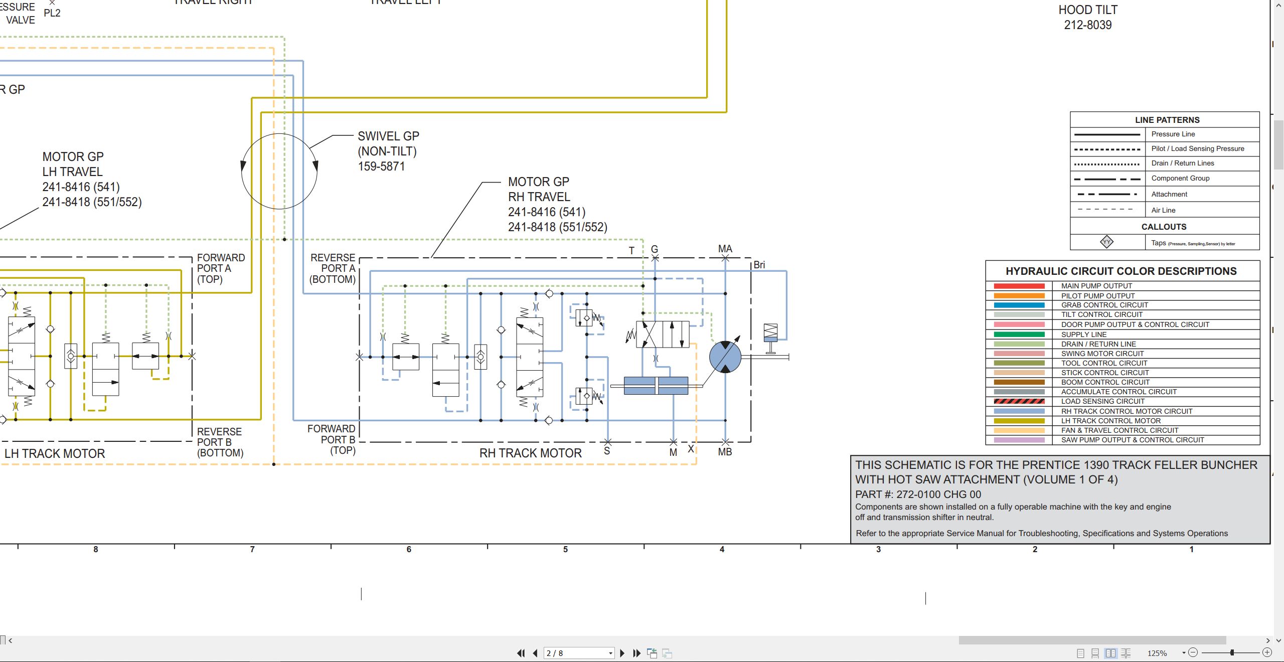 CAT Track Feller Buncher Prentice 1390 Electrical Schematic Hydraulic Schematic (3)