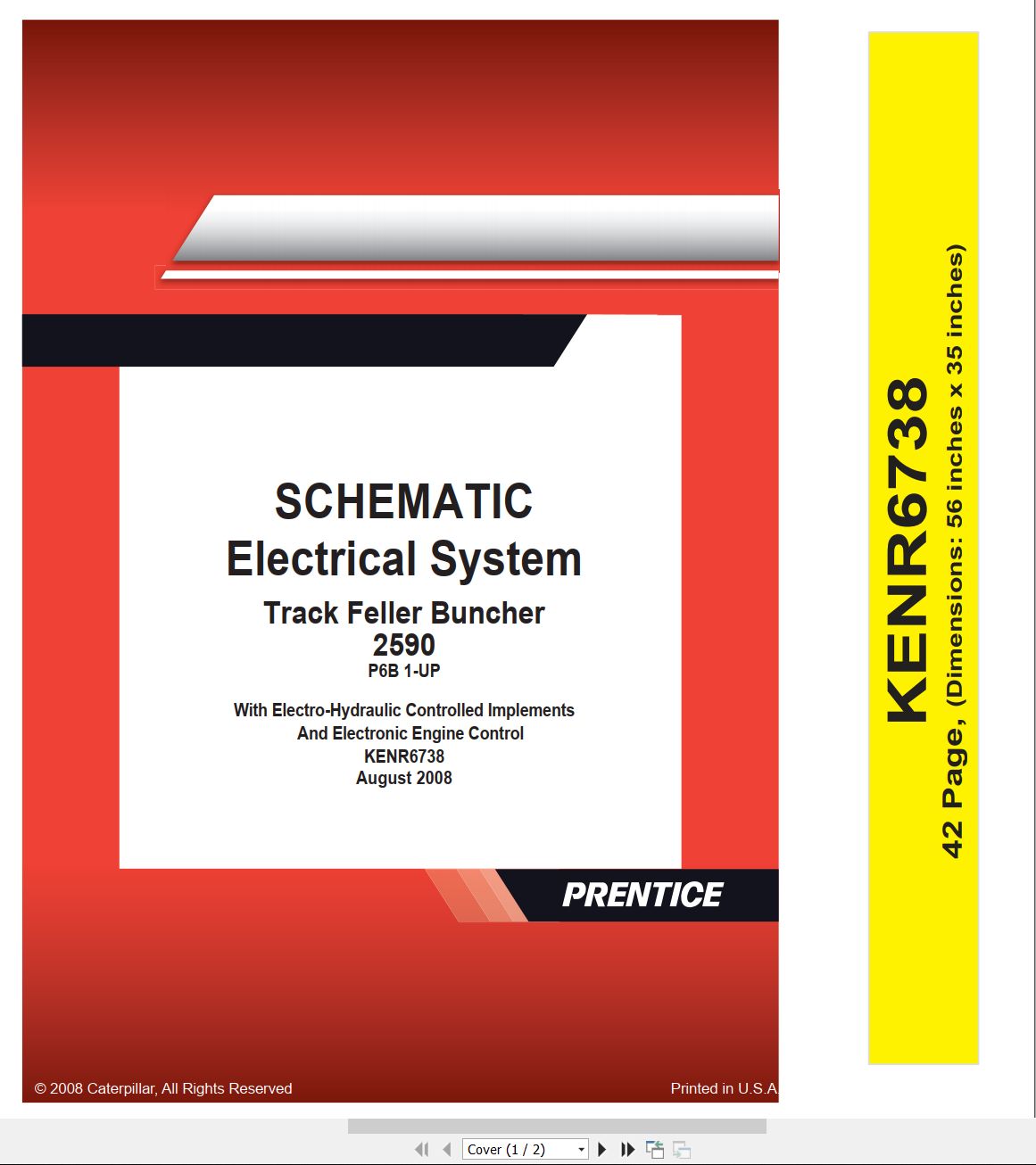 CAT Track Feller Buncher Prentice 2590 Electrical Schematic Hydraulic Schematic (1)