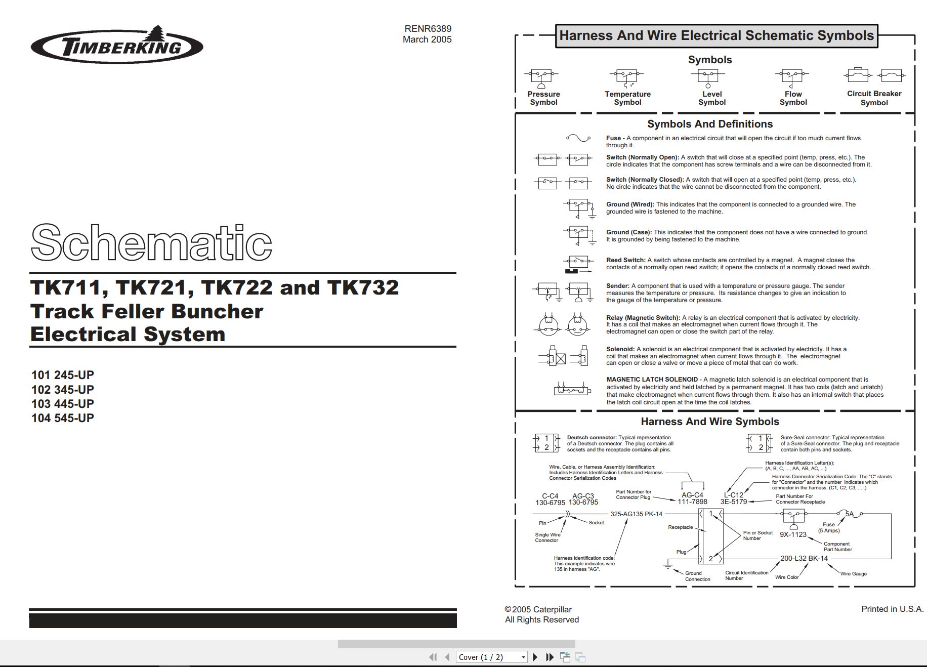 CAT Track Feller Buncher TK711 Electrical Hydraulic Schematic (1)
