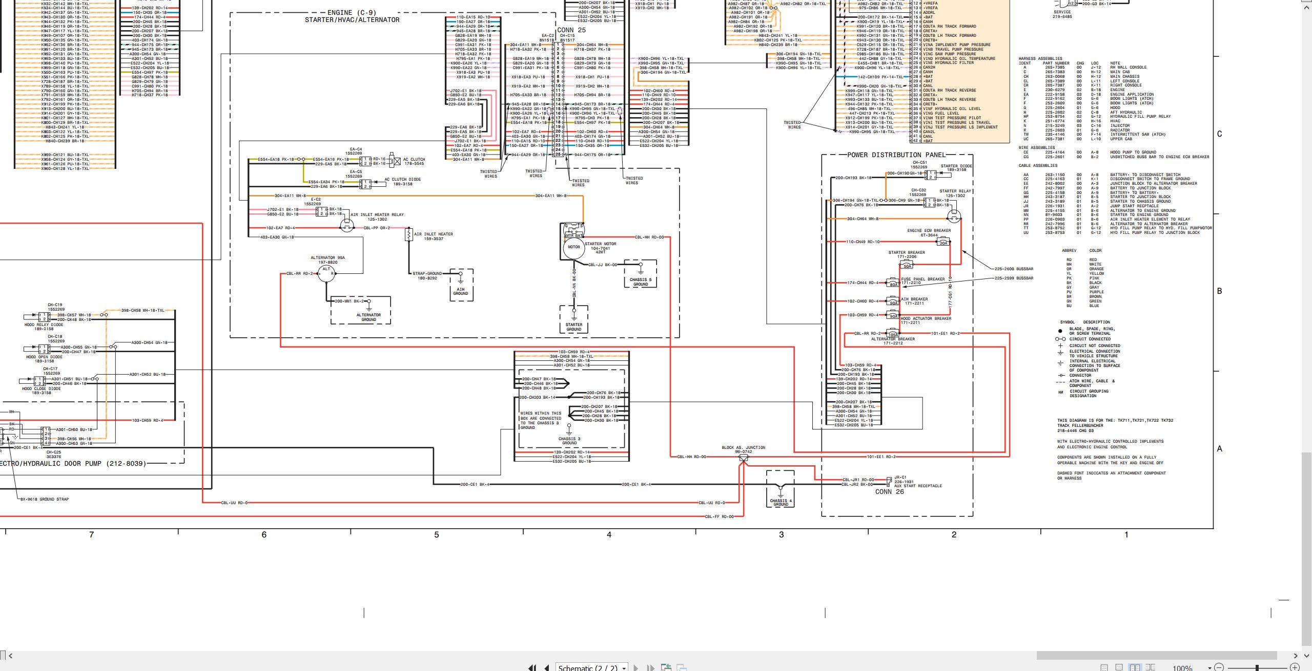 CAT Track Feller Buncher TK711 Electrical Hydraulic Schematic (2)