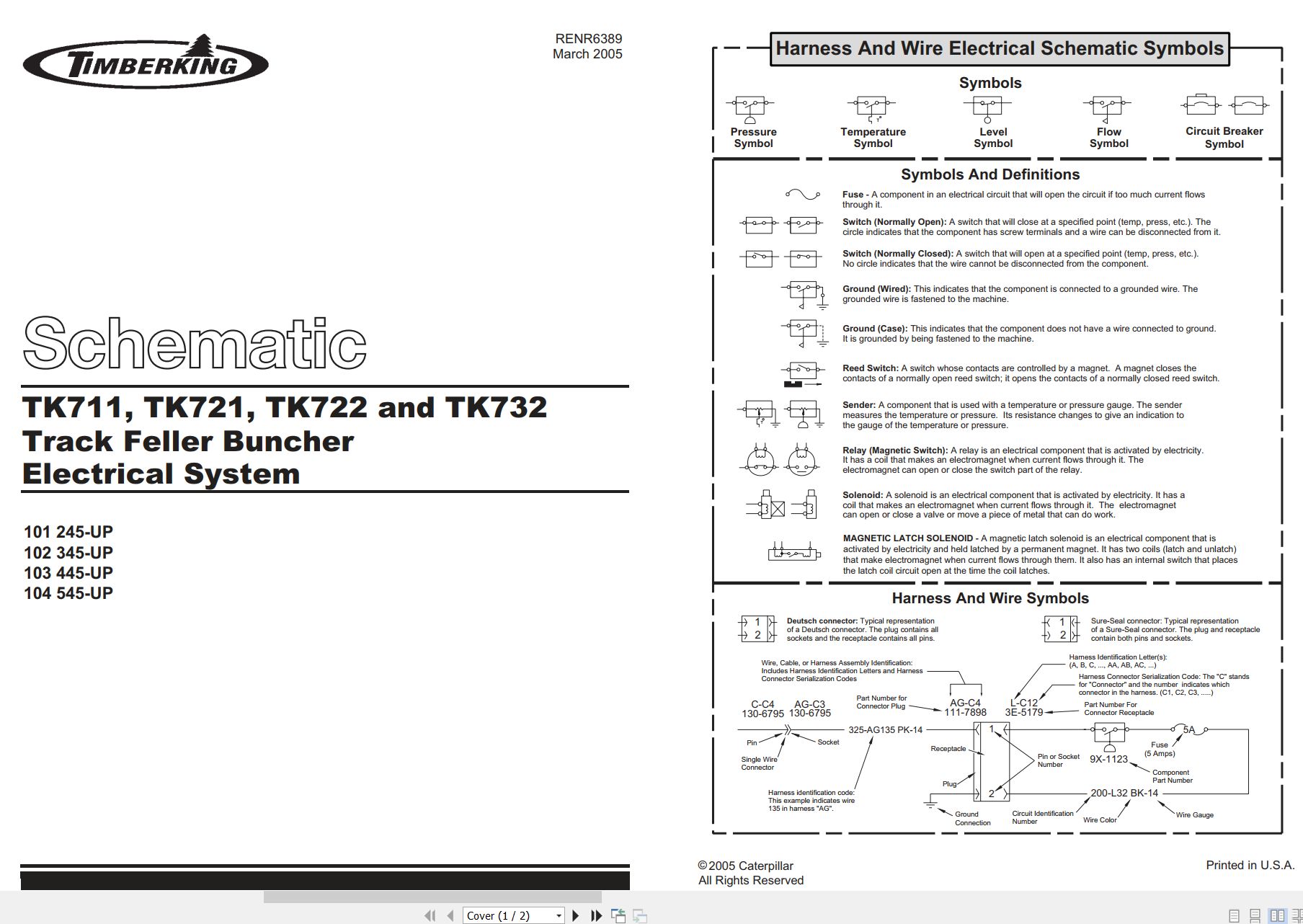 CAT Track Feller Buncher TK721 Electrical Hydraulic Schematic (1)