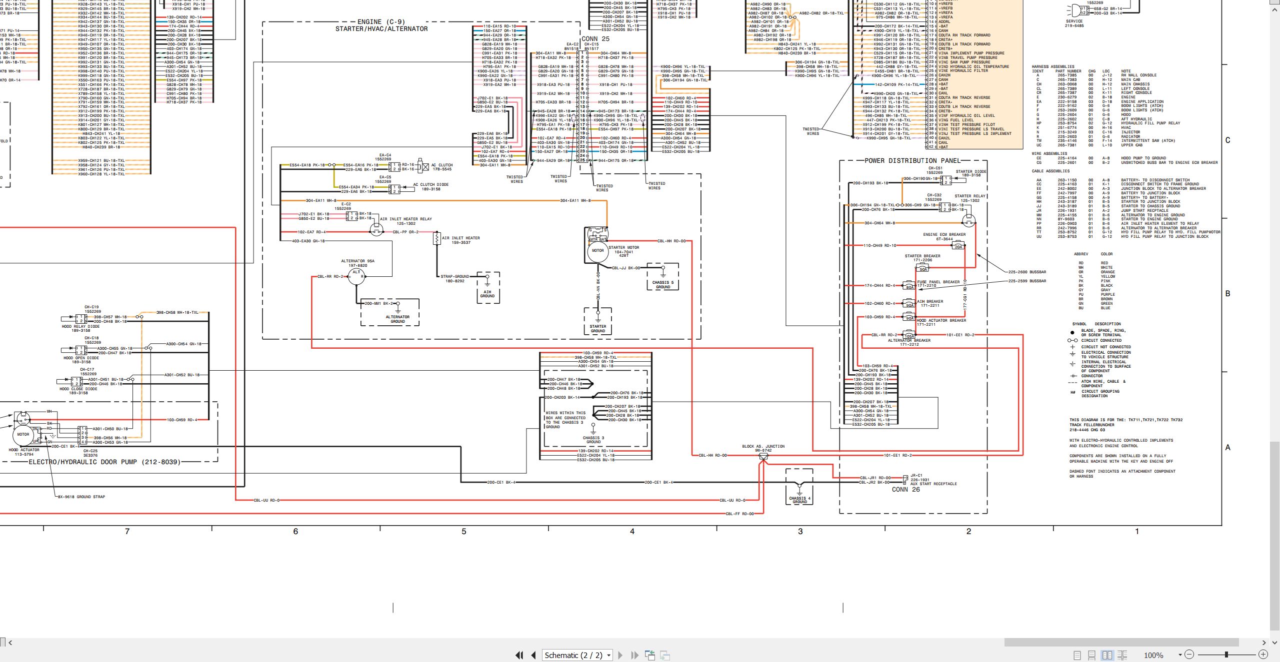CAT Track Feller Buncher TK721 Electrical Hydraulic Schematic (2)