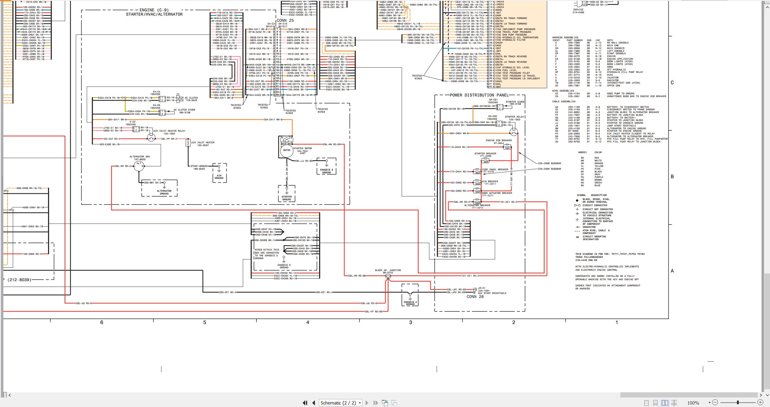 CAT Track Feller Buncher TK722 Electrical Hydraulic Schematic (2)