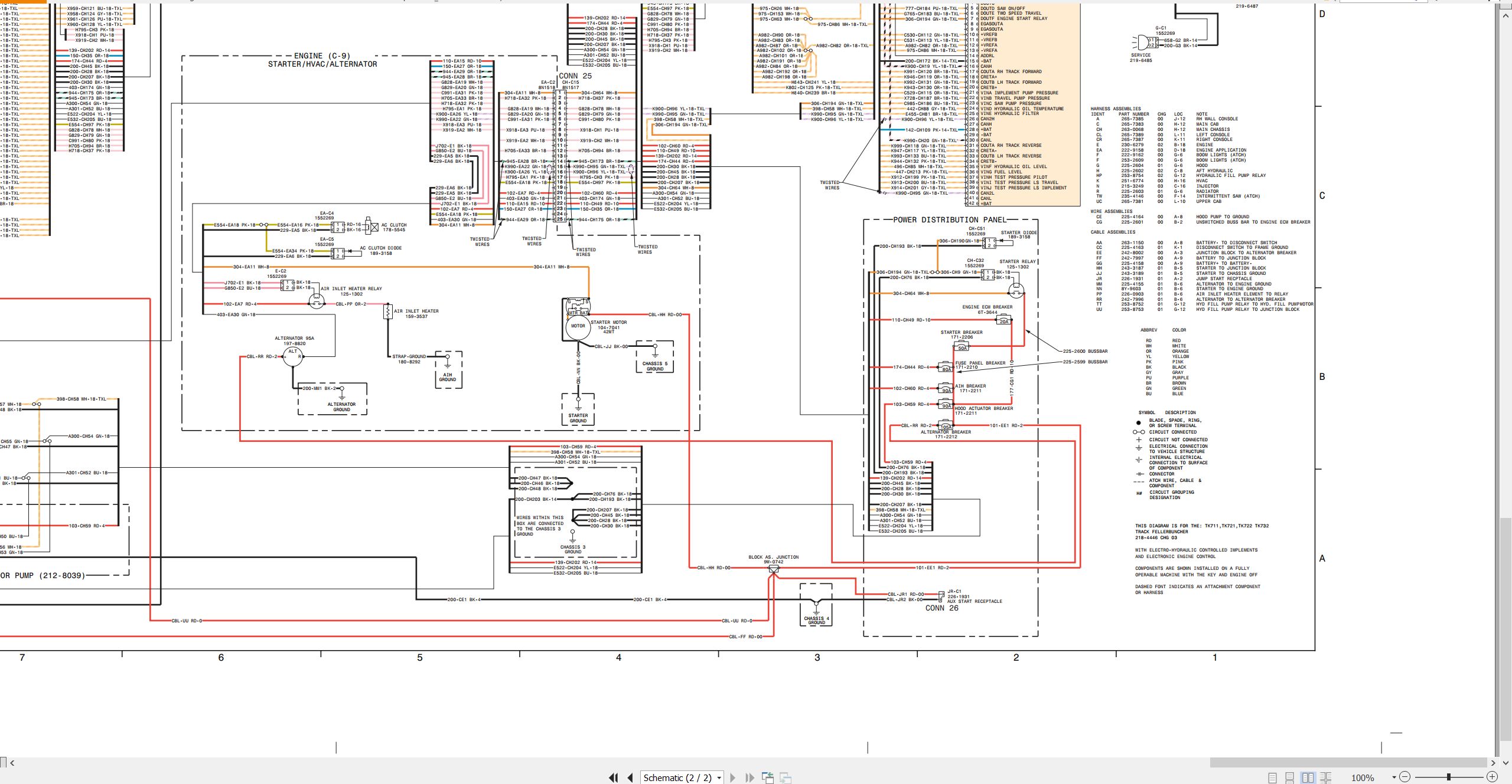 CAT Track Feller Buncher TK732 Electrical Hydraulic Schematic (2)