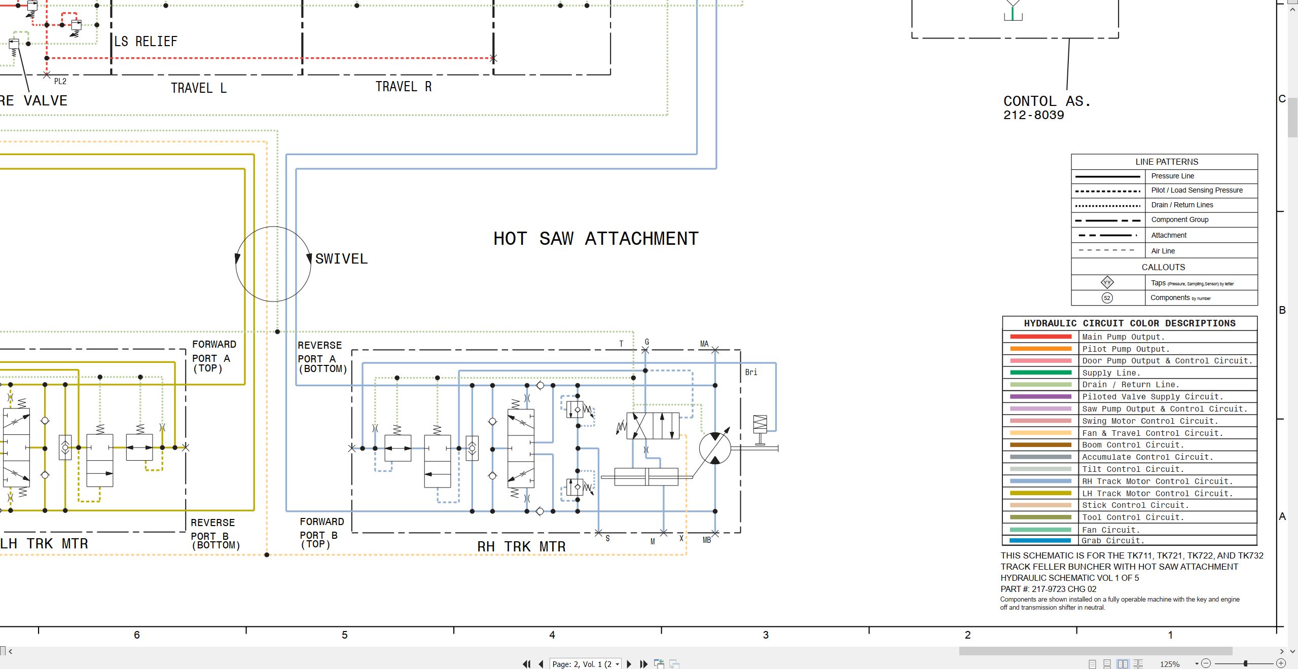 CAT Track Feller Buncher TK732 Electrical Hydraulic Schematic (3)