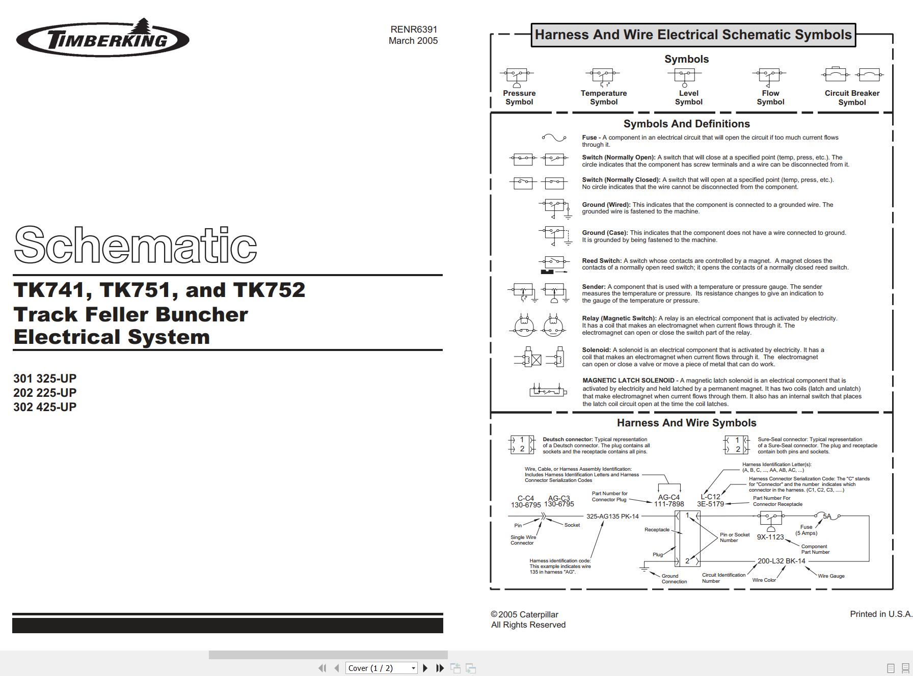 CAT Track Feller Buncher TK741 Electrical Hydraulic Schematic (1)