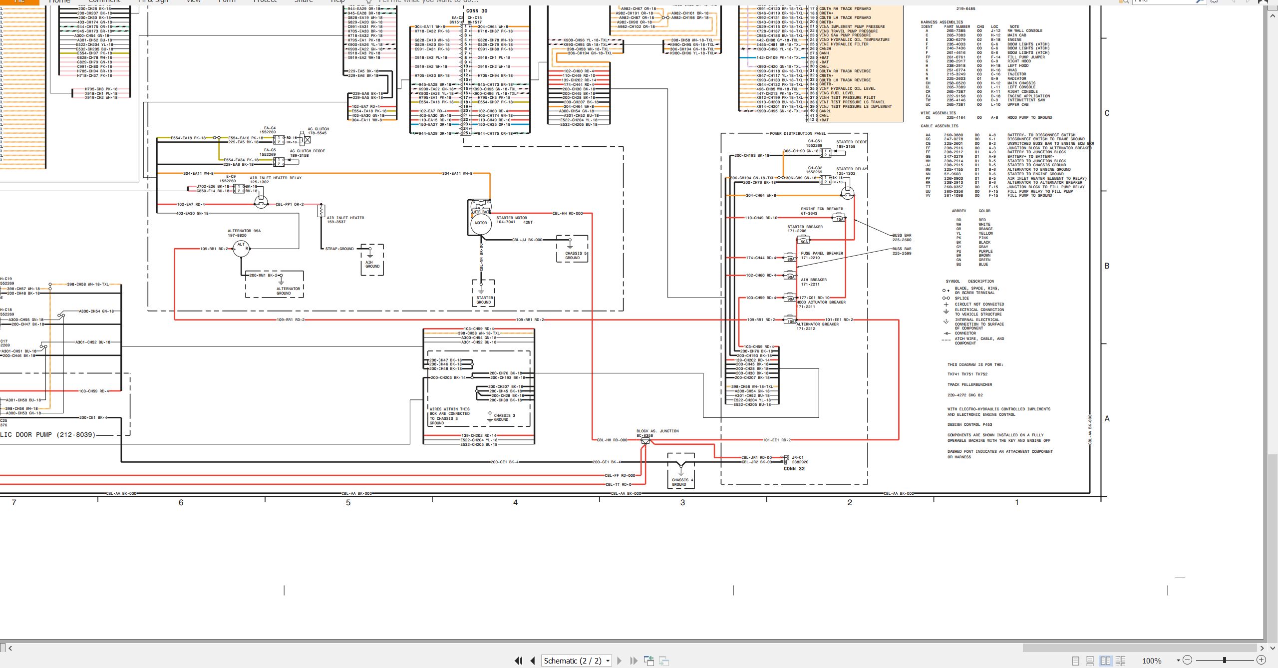 CAT Track Feller Buncher TK741 Electrical Hydraulic Schematic (2)