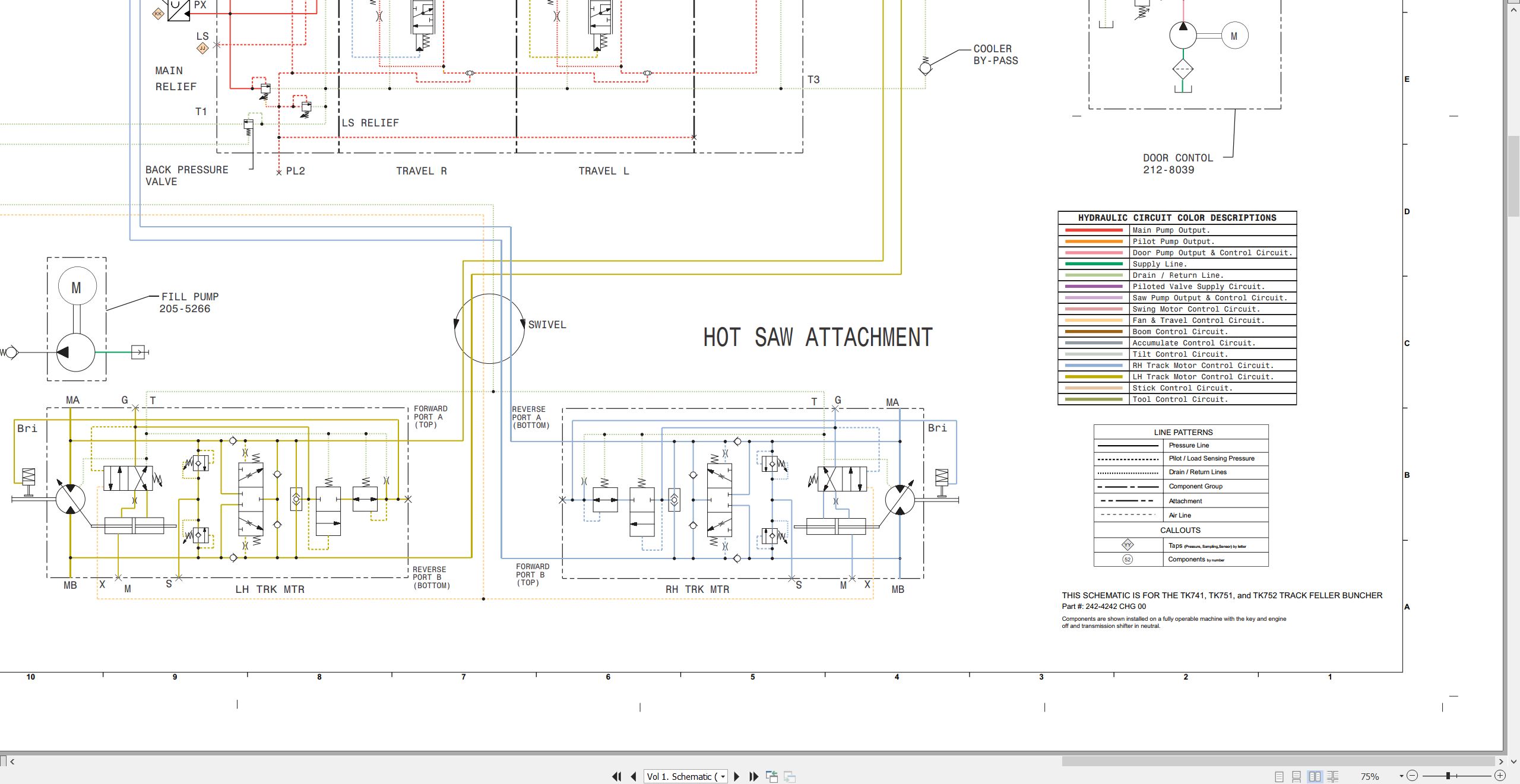 CAT Track Feller Buncher TK741 Electrical Hydraulic Schematic (3)