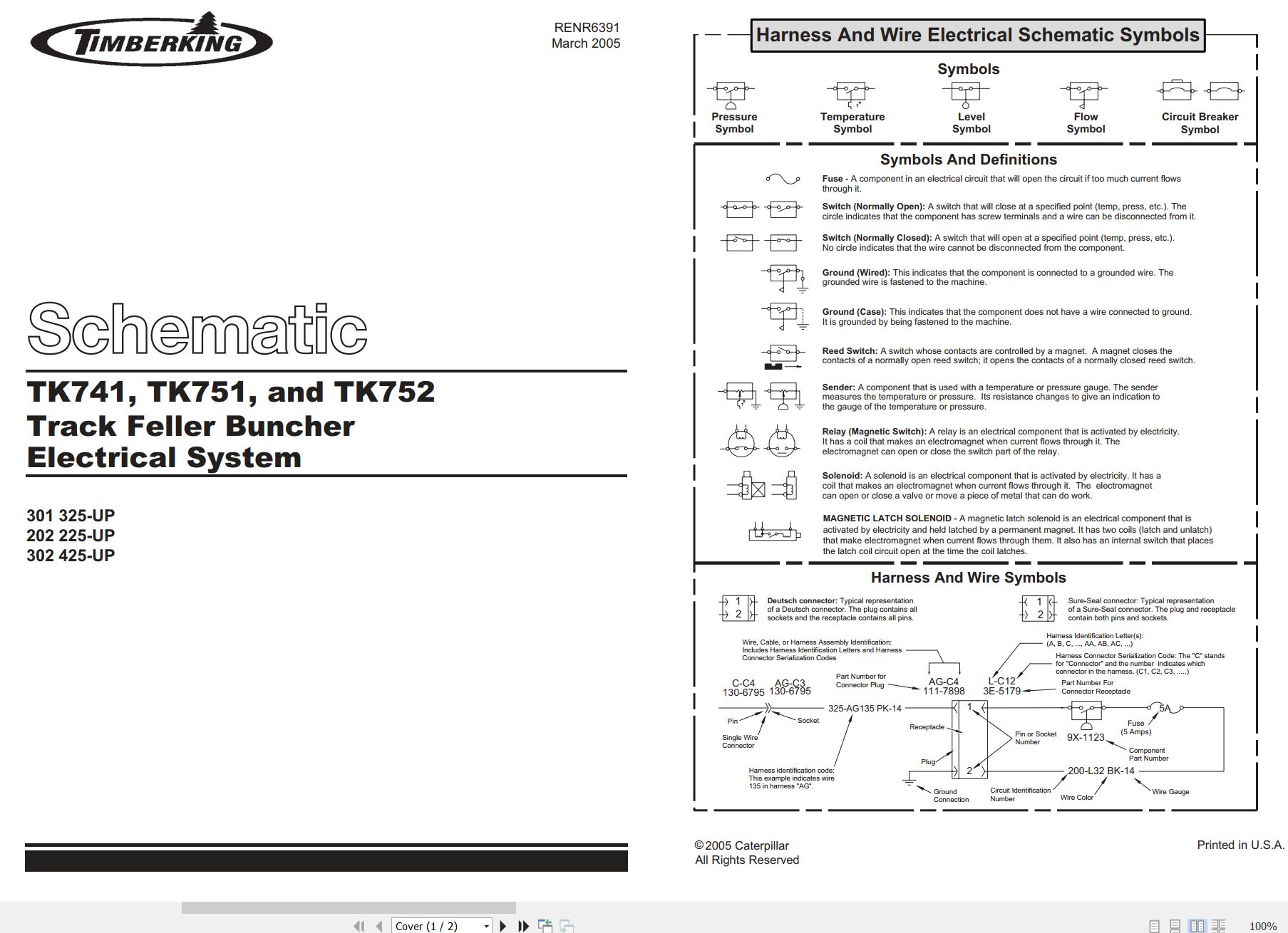CAT Track Feller Buncher TK751 Electrical Hydraulic Schematic (1)
