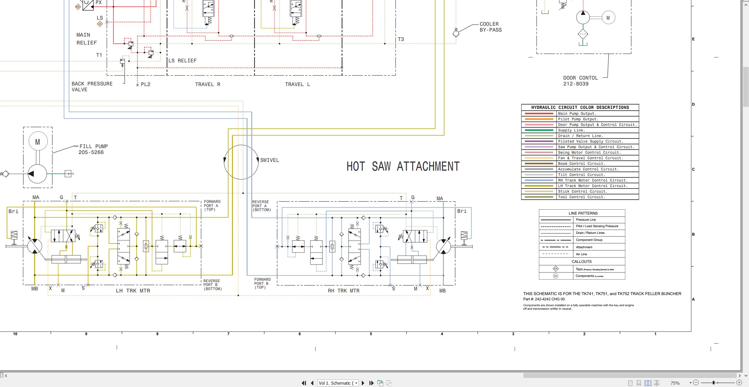CAT Track Feller Buncher TK751 Electrical Hydraulic Schematic (3)