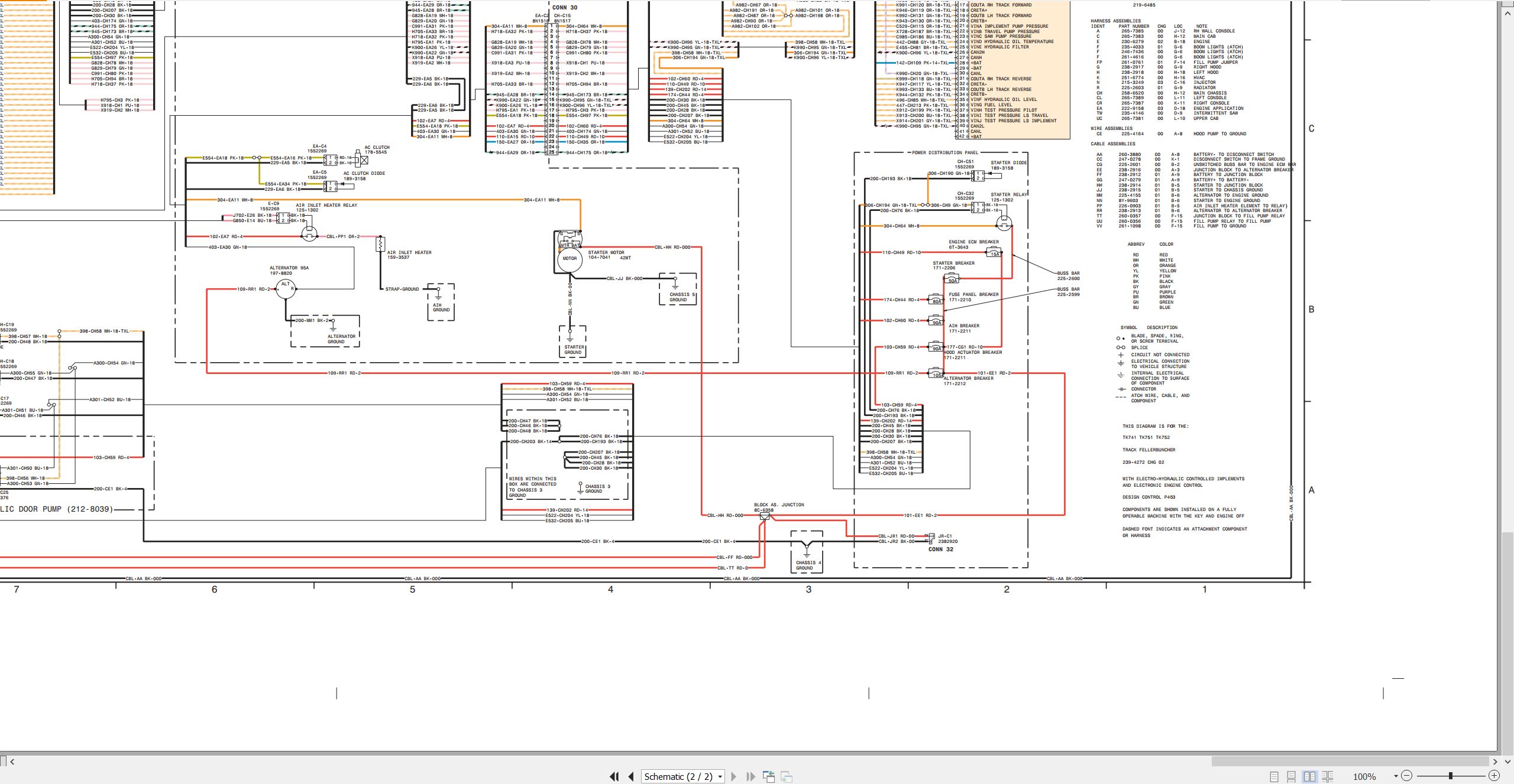 CAT Track Feller Buncher TK752 Electrical Hydraulic Schematic (2)