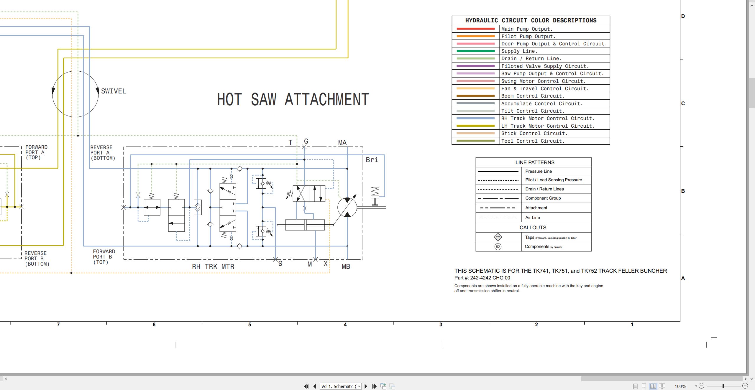 CAT Track Feller Buncher TK752 Electrical Hydraulic Schematic (3)
