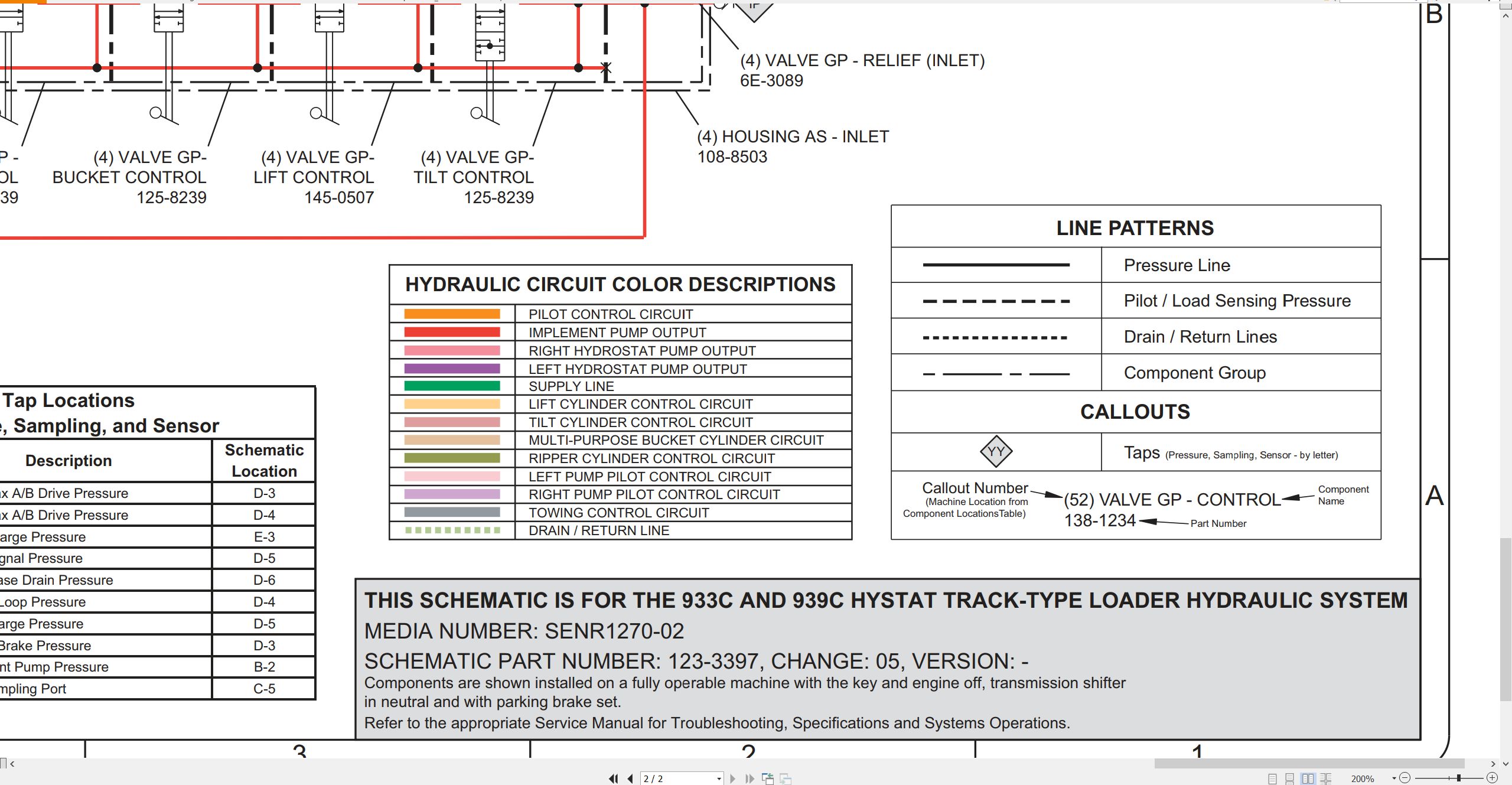 CAT Track Type Loader 939C Electrical Hydraulic Schematic (3)