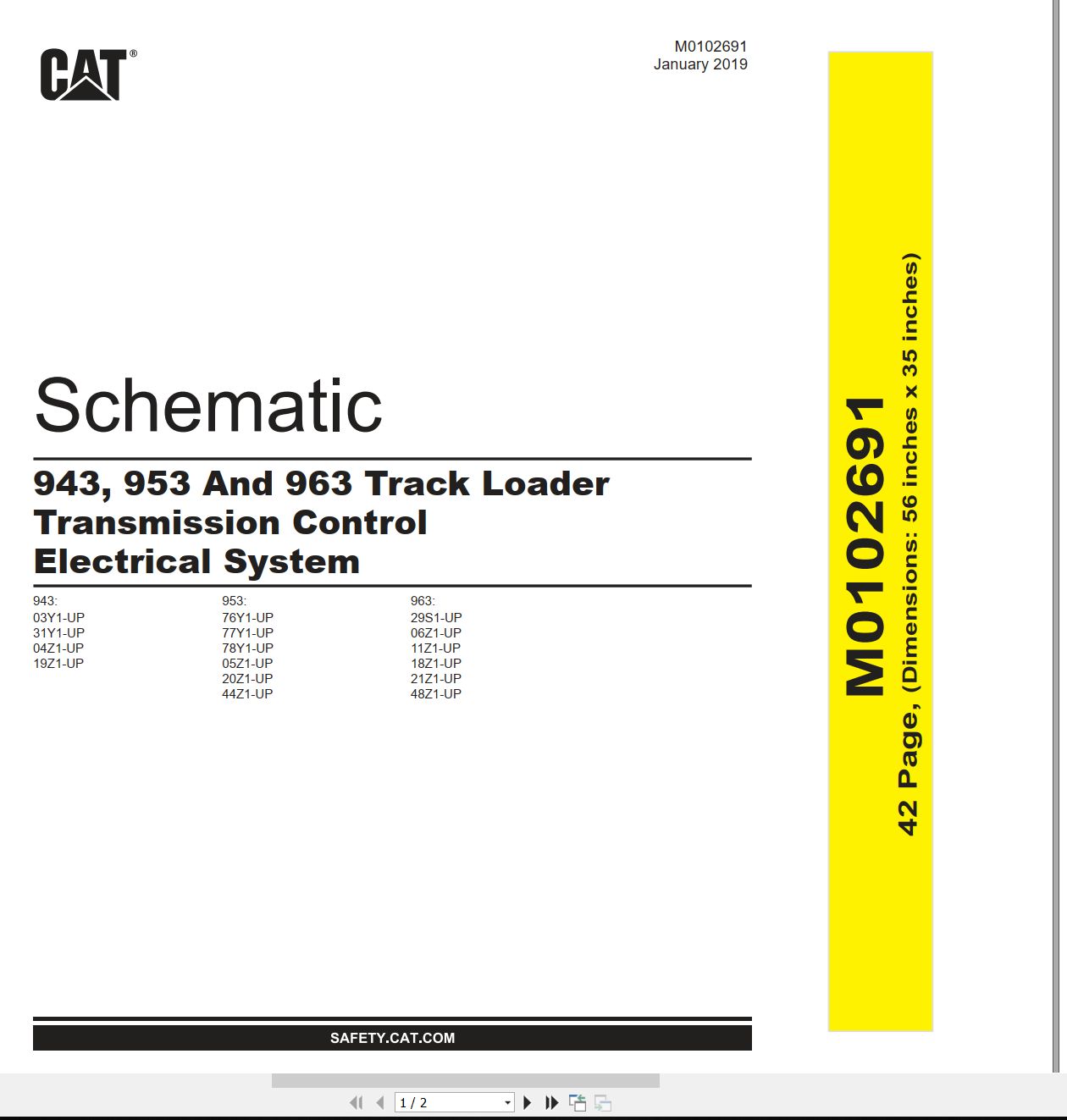 CAT Track Type Loader 943 Electrical Schematic (1)
