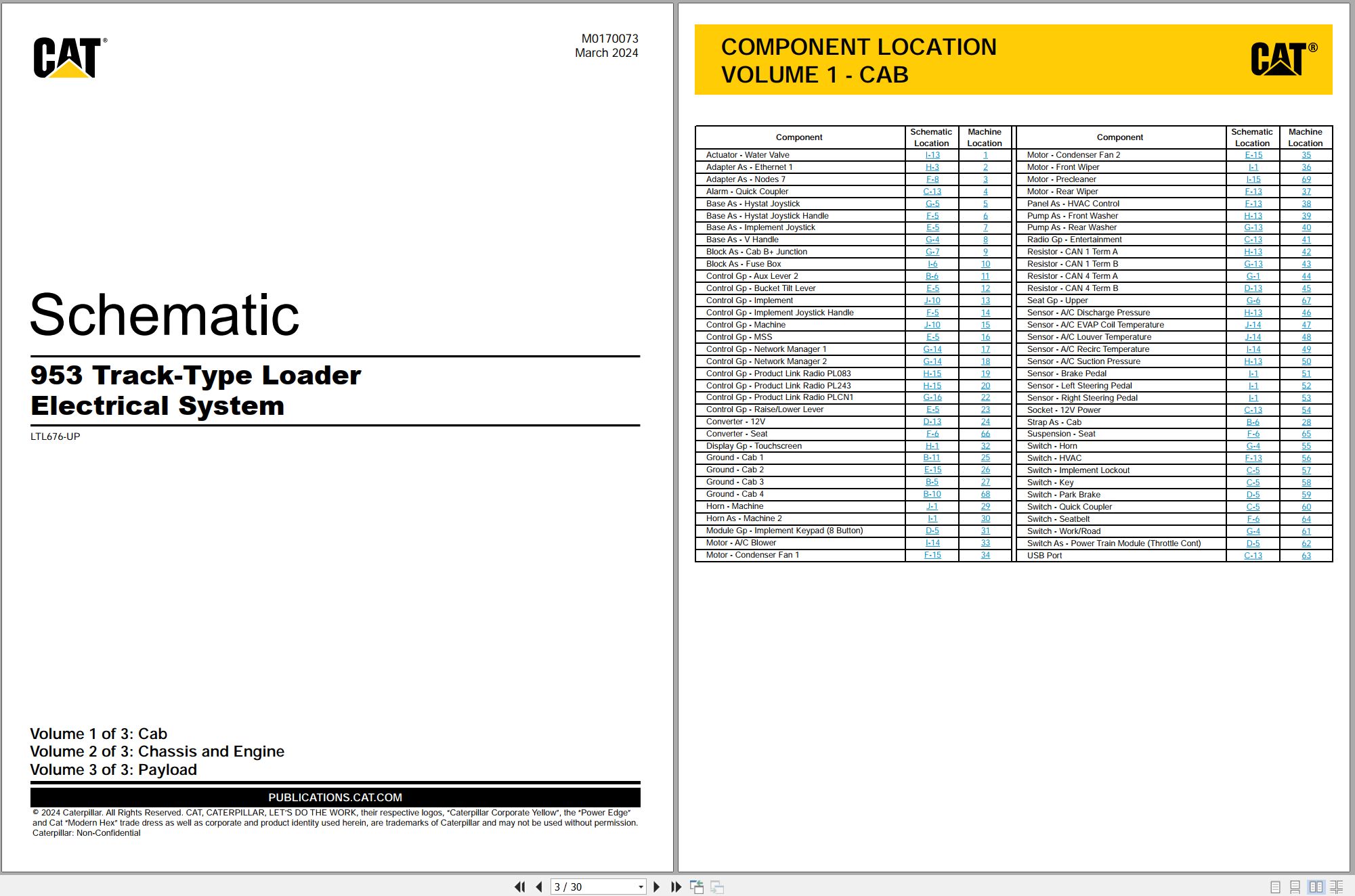 CAT Track Type Loader 953 Electrical Hydraulic Schematic (1)