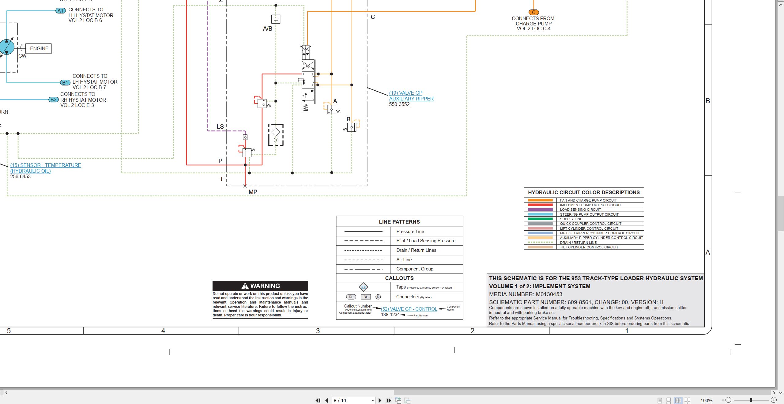 CAT Track Type Loader 953 Electrical Hydraulic Schematic (3)