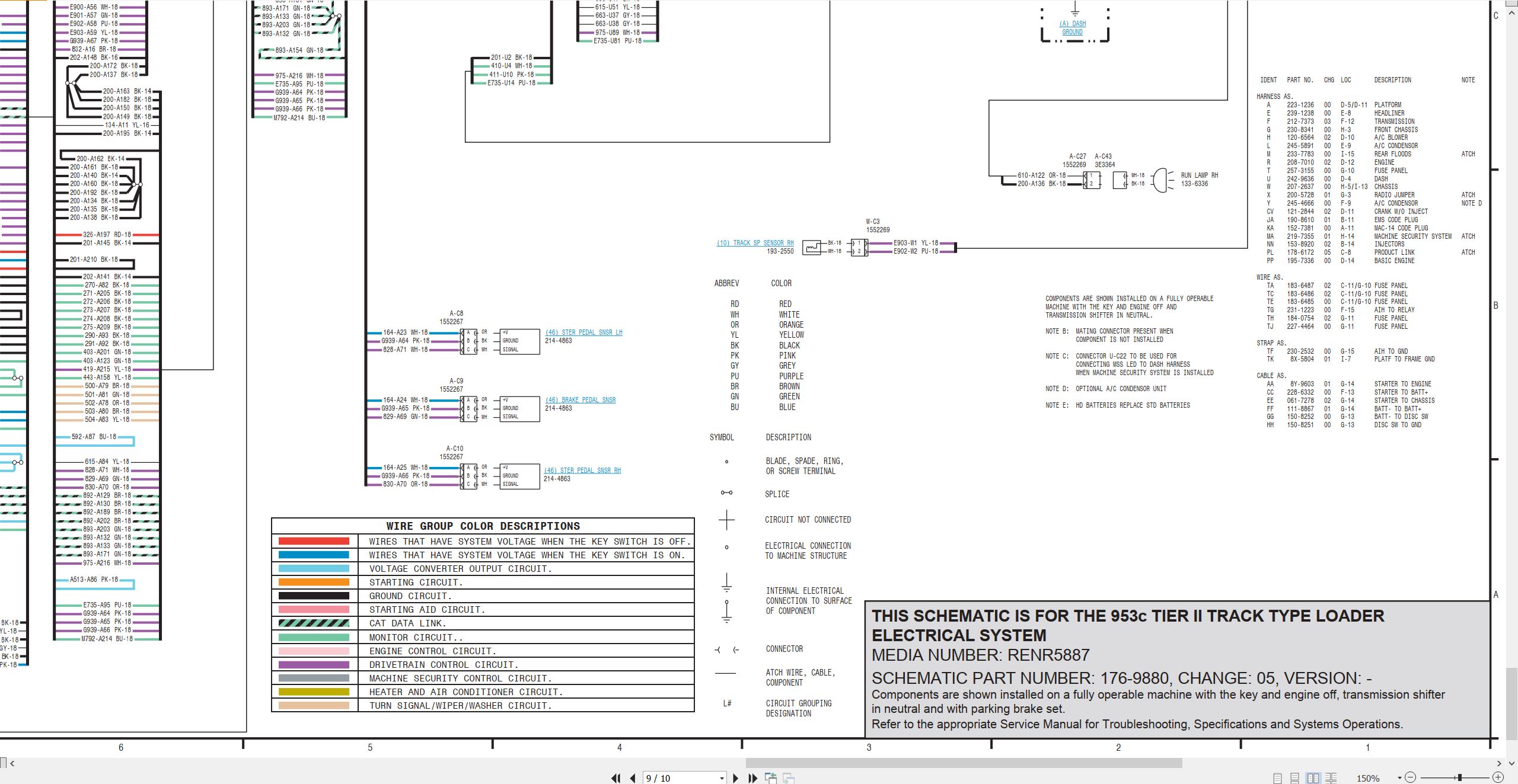 CAT Track Type Loader 953C Tier II Electrical Schematic (2)