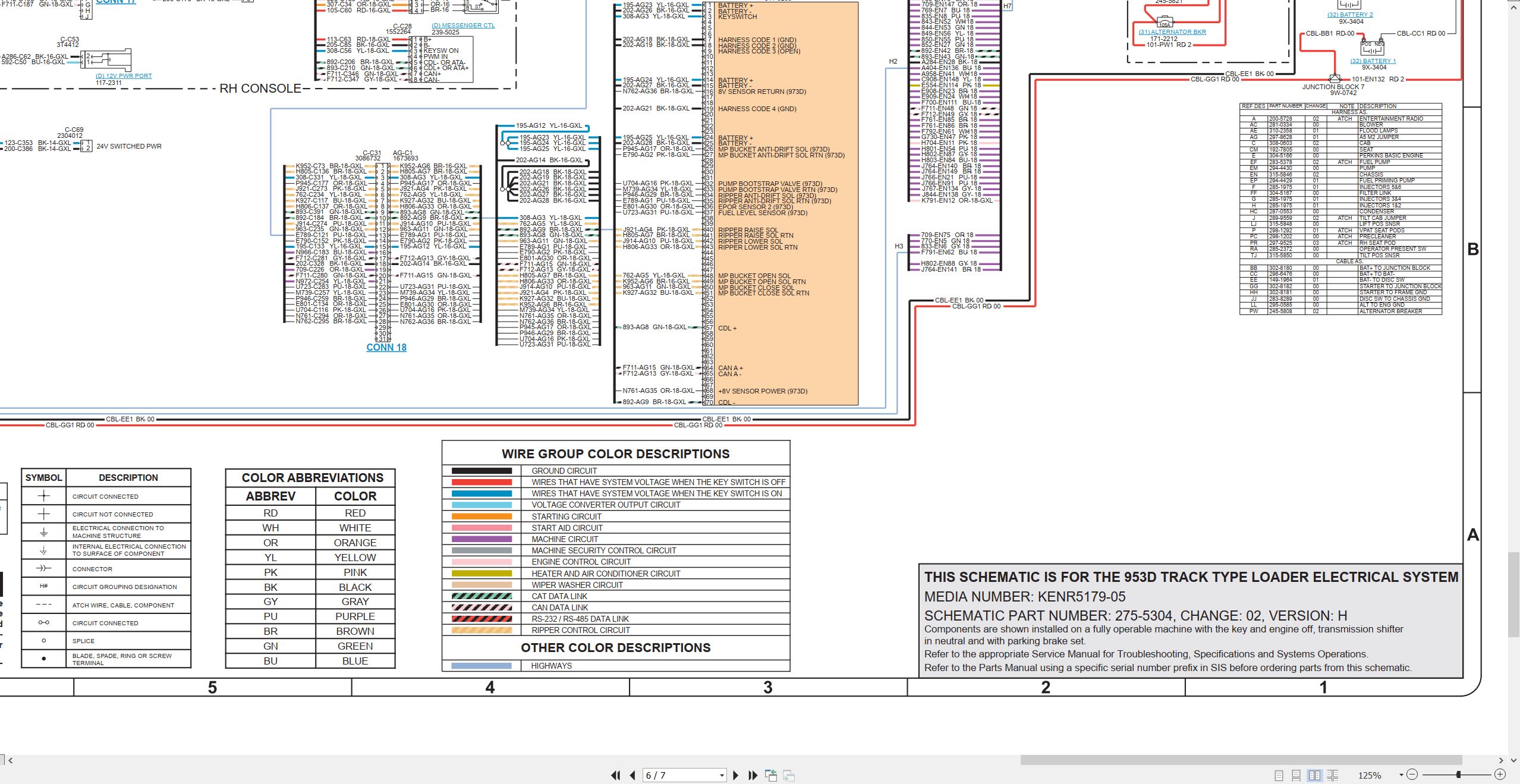 CAT Track Type Loader 953D Electrical Hydraulic Schematic (2)