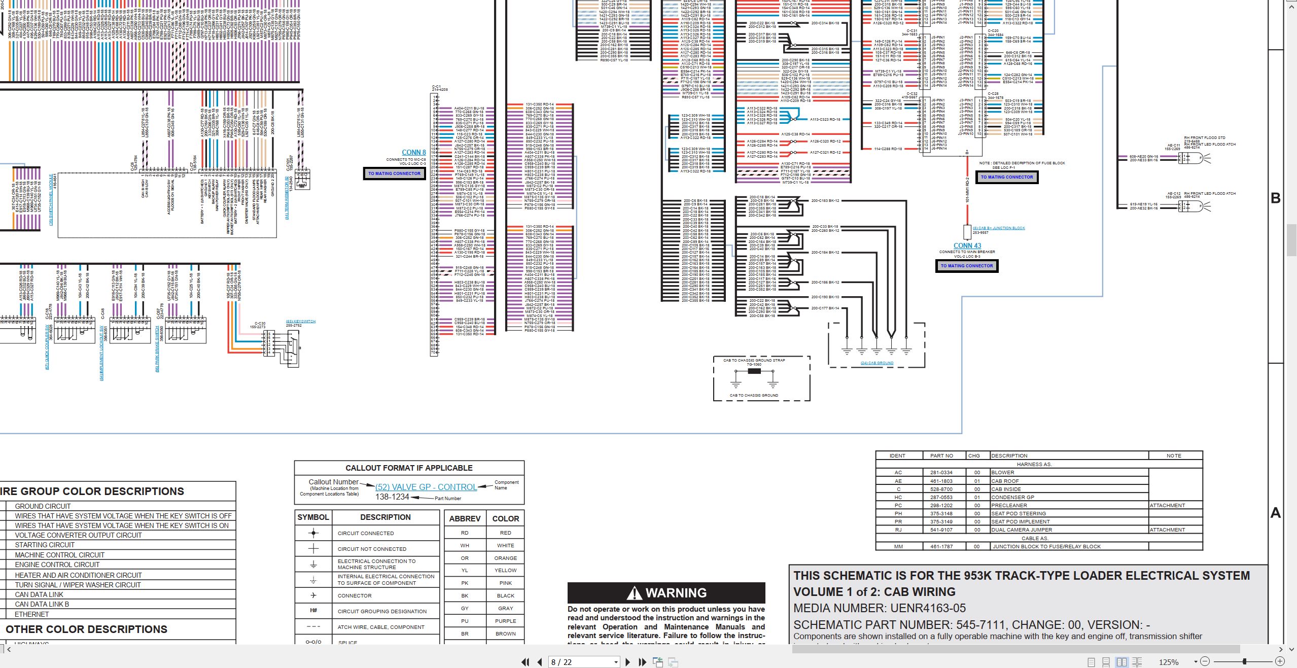 CAT Track Type Loader 953K Electrical Hydraulic Schematic (2)