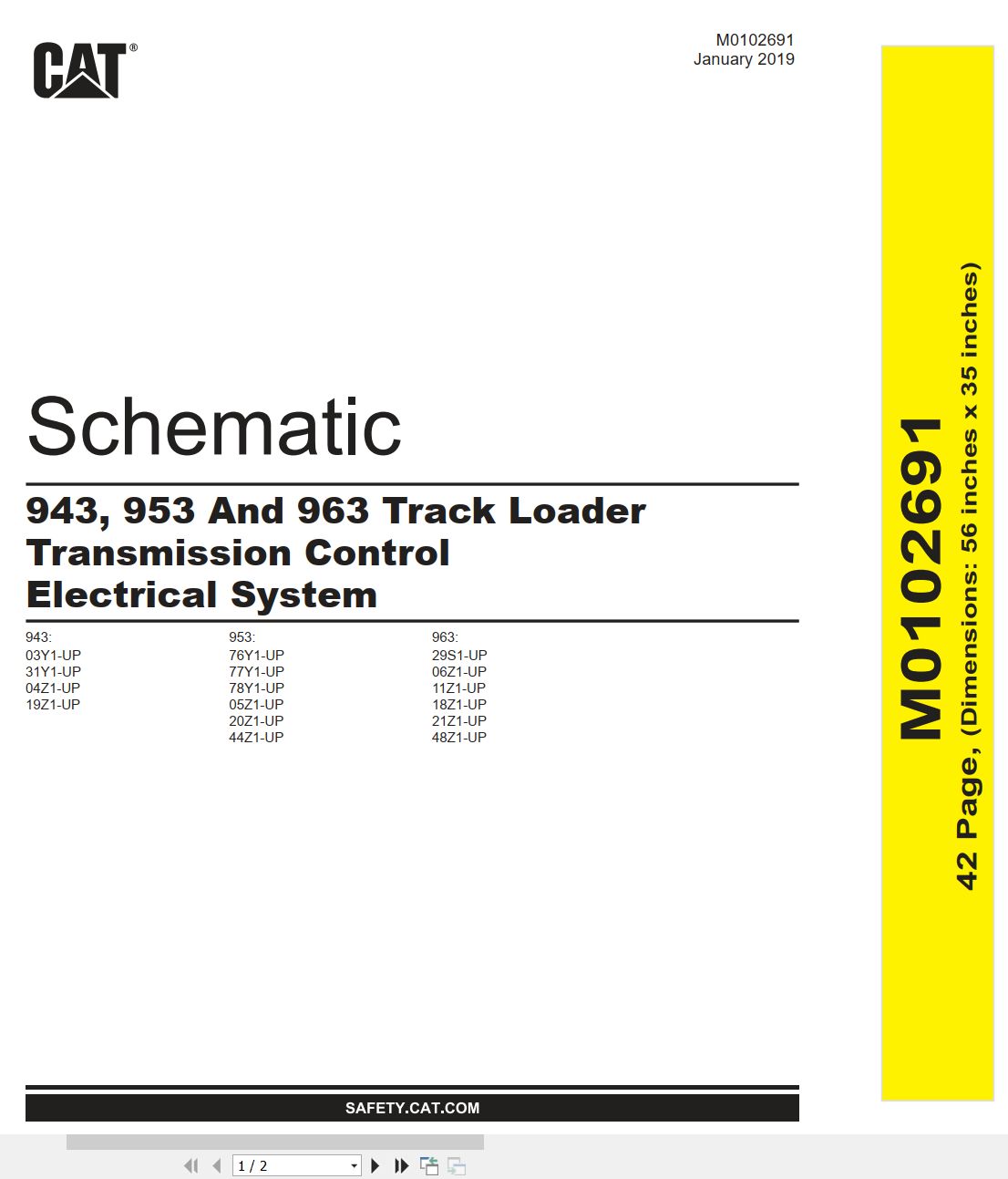 CAT Track Type Loader 963 Electrical Hydraulic Schematic (1)