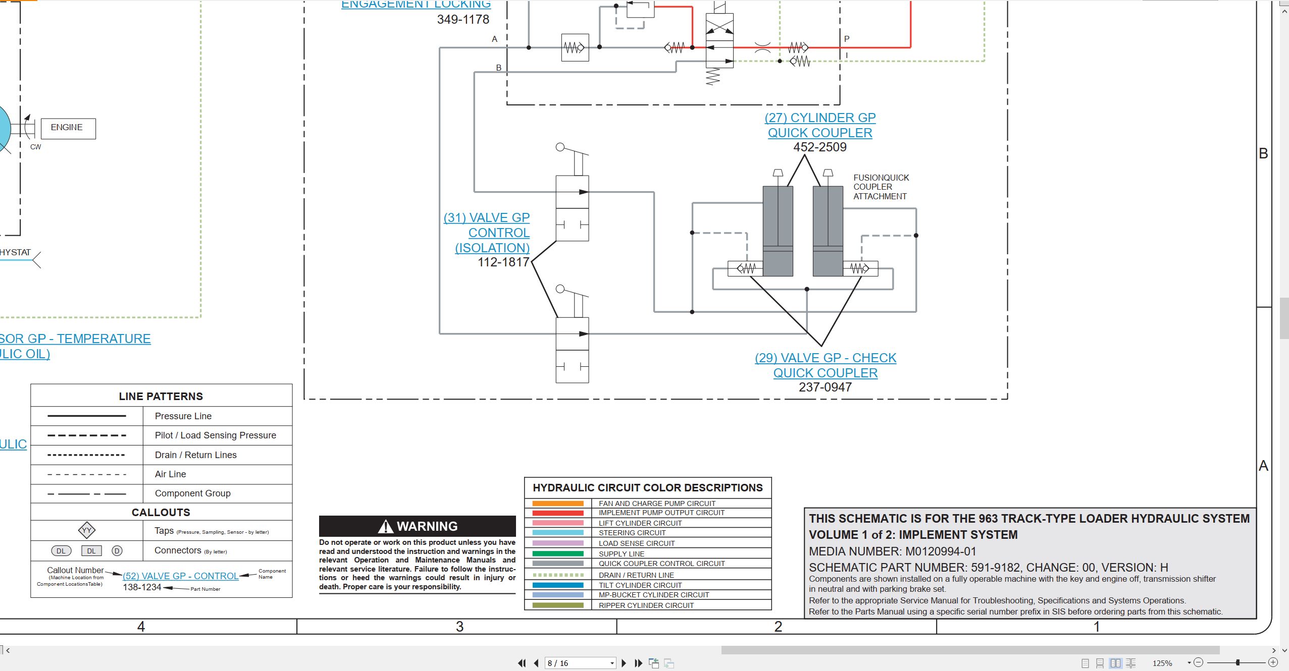 CAT Track Type Loader 963 Electrical Hydraulic Schematic (3)