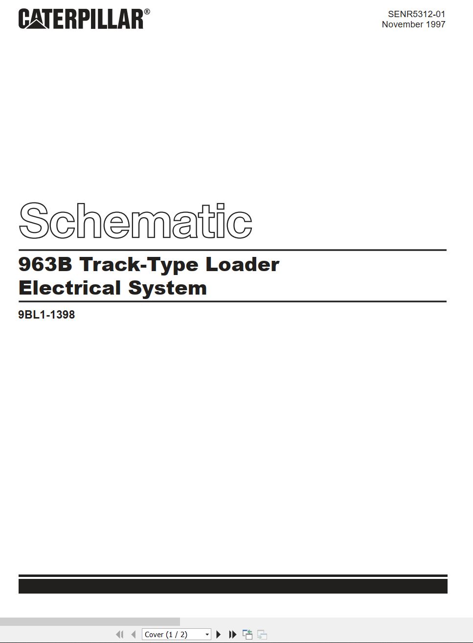 CAT Track Type Loader 963B Electrical Schematic SENR5312 01 1997 (1)