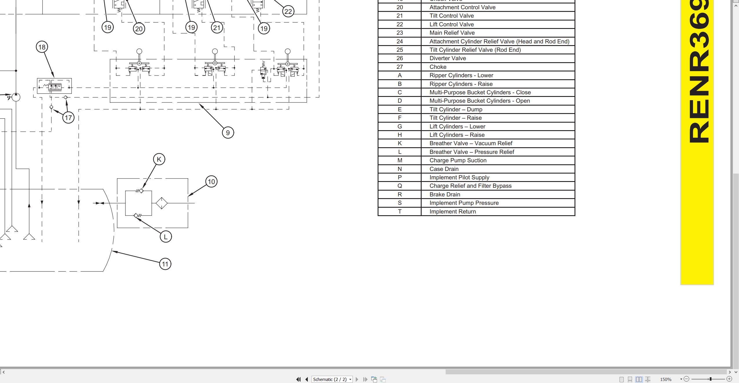 CAT Track Type Loader 963C Electrical Hydraulic Schematic (3)