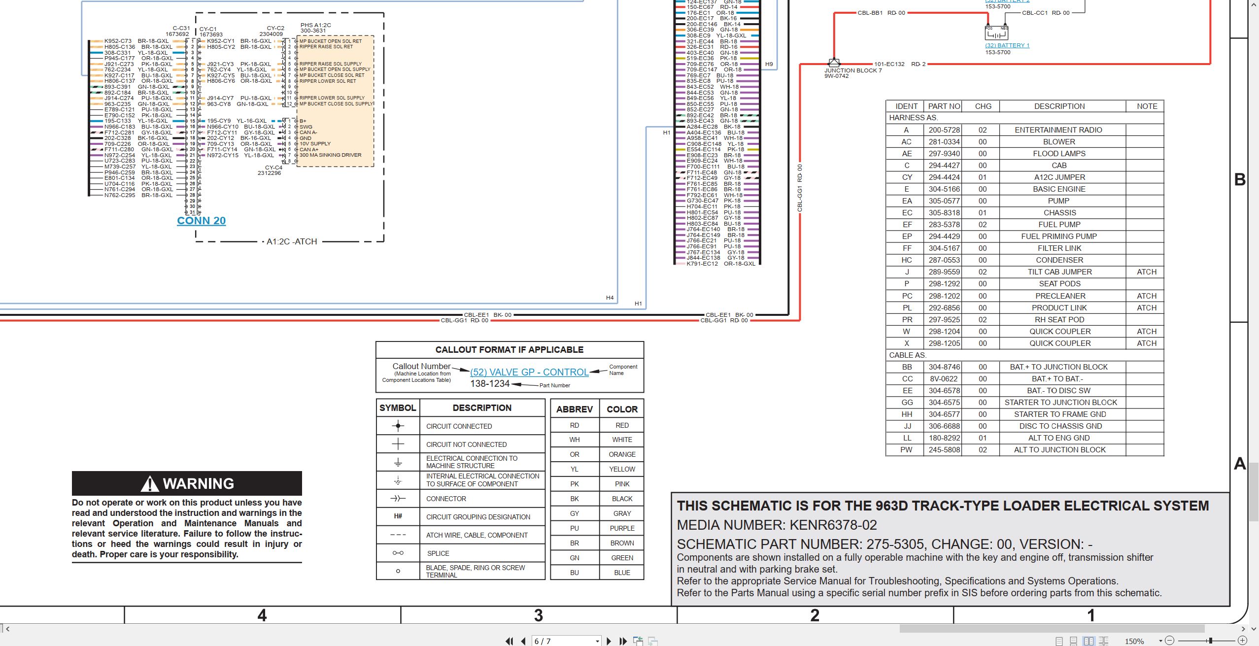 CAT Track Type Loader 963D Electrical Hydraulic Schematic (2)