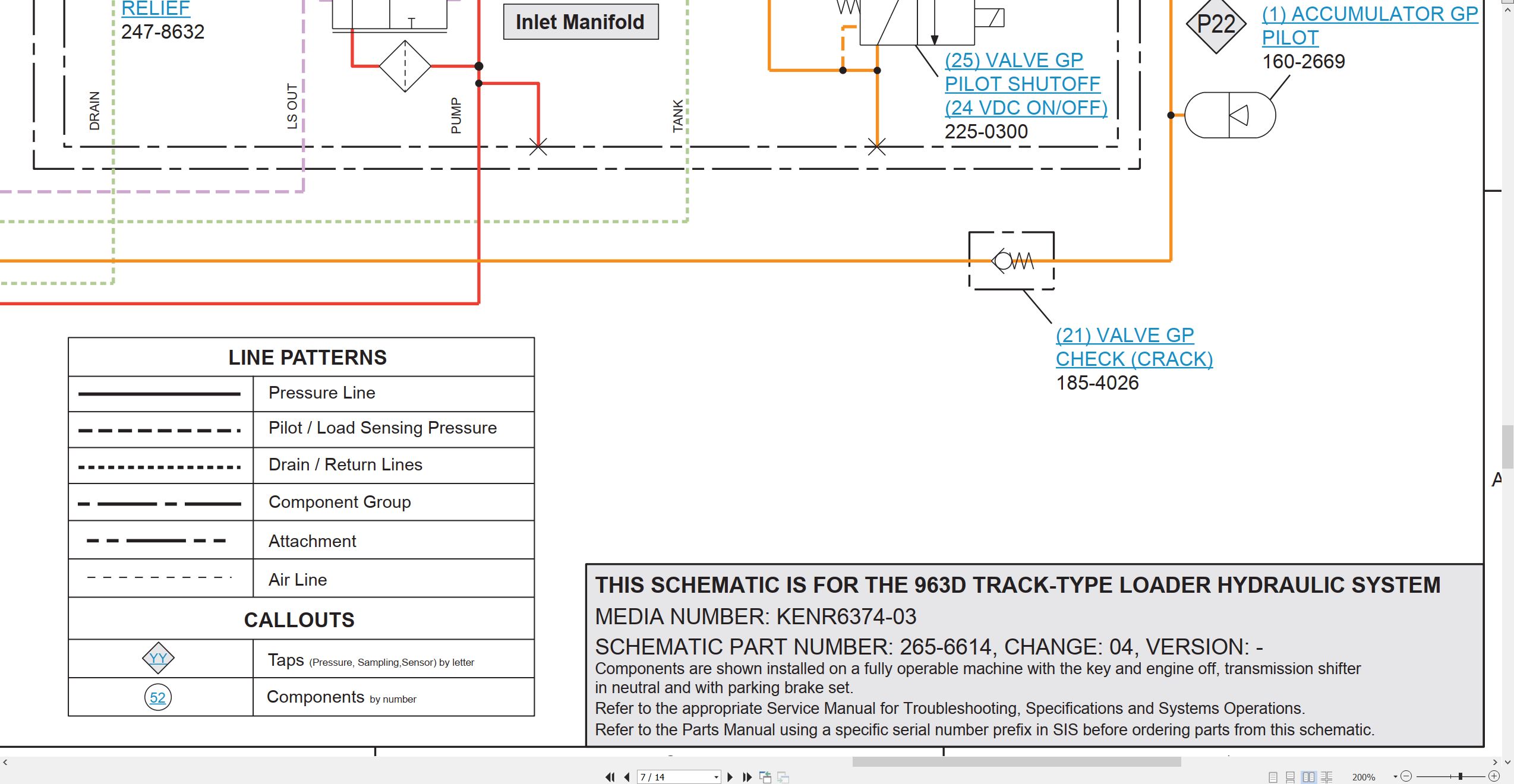 CAT Track Type Loader 963D Electrical Hydraulic Schematic (3)