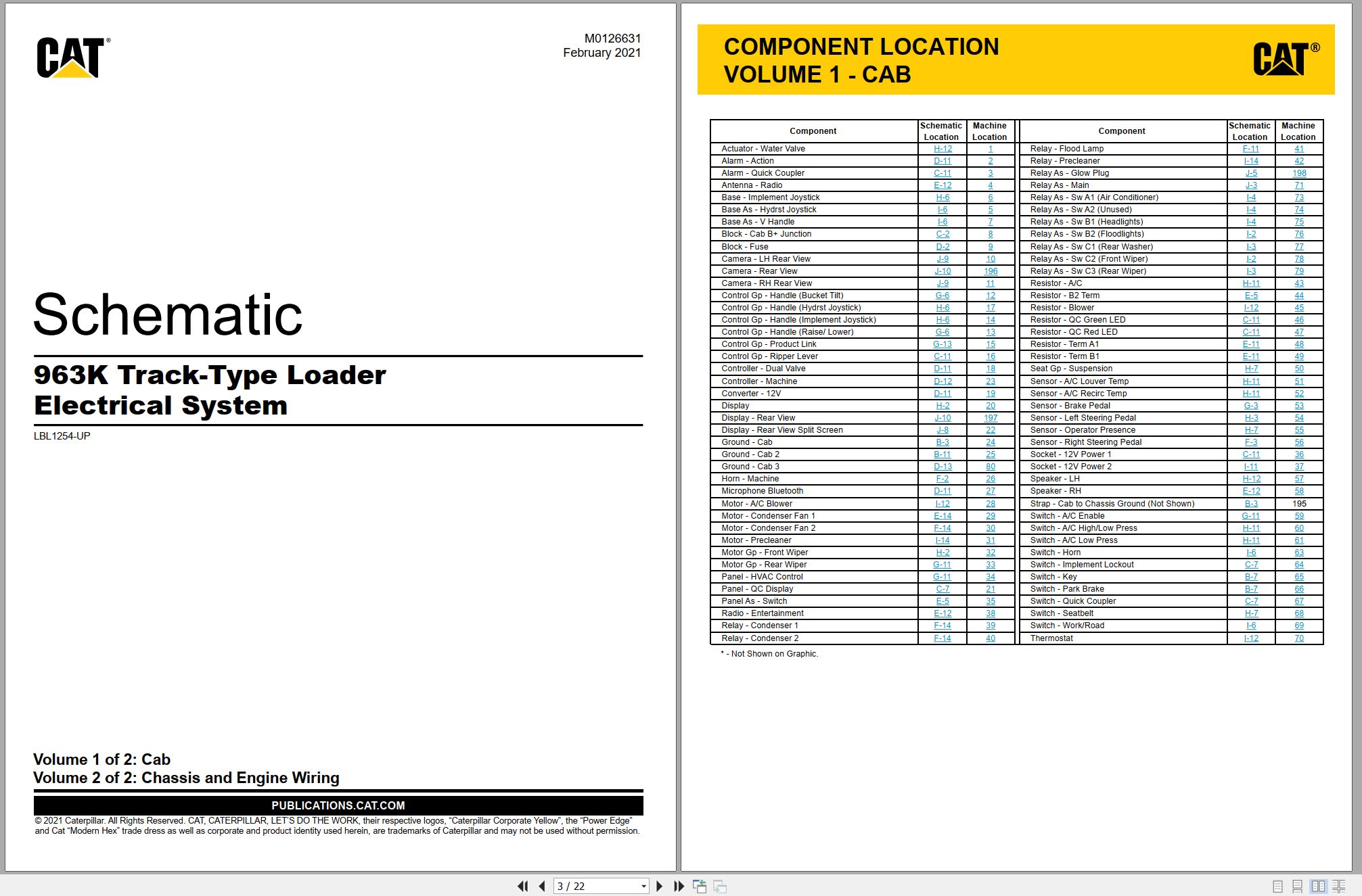CAT Track Type Loader 963K Electrical Hydraulic Schematic (1)
