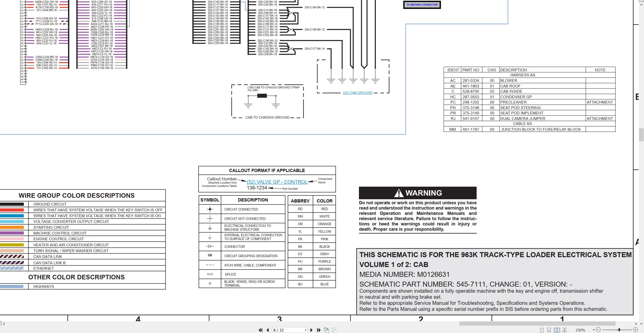 CAT Track Type Loader 963K Electrical Hydraulic Schematic (2)