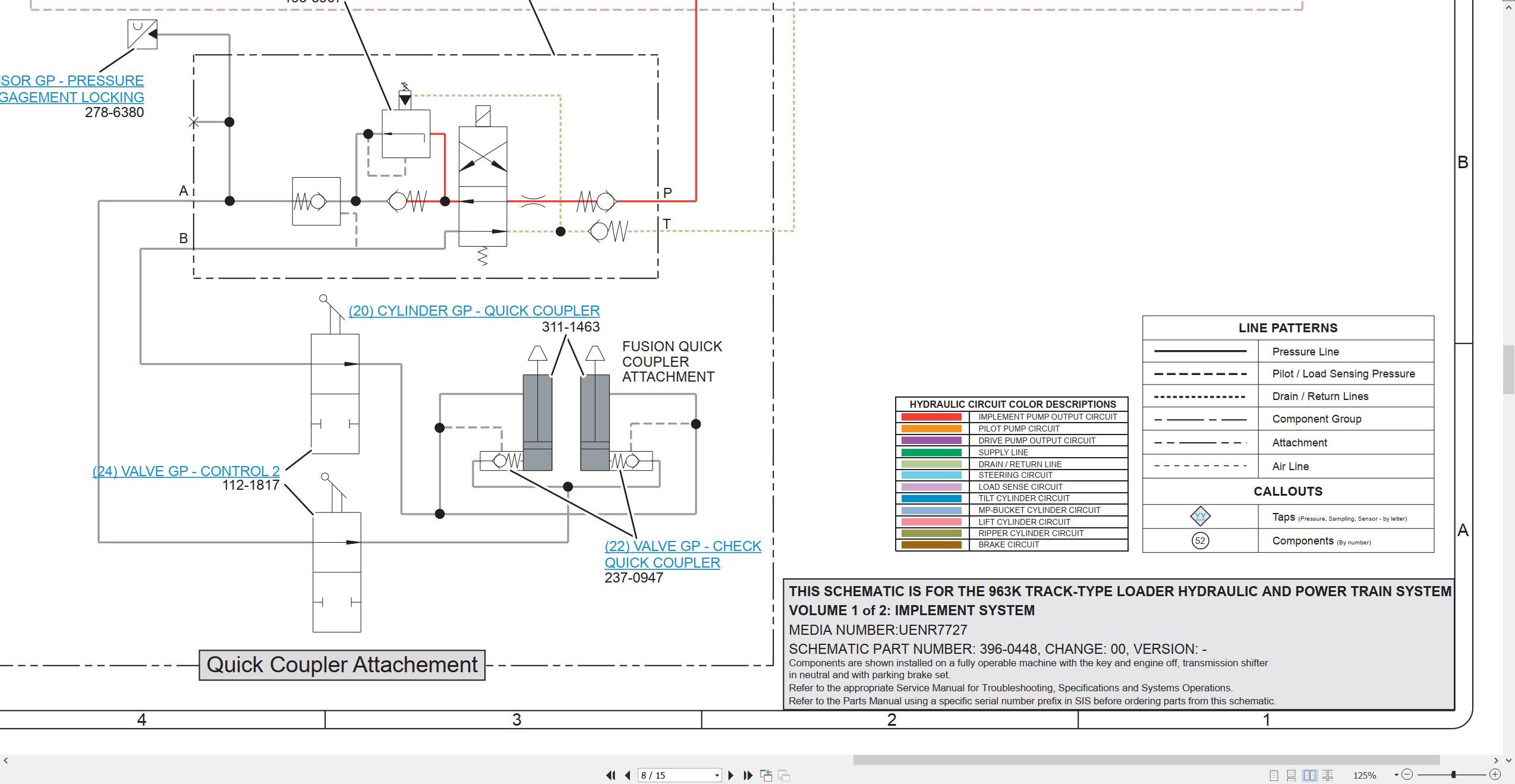 CAT Track Type Loader 963K Electrical Hydraulic Schematic (3)