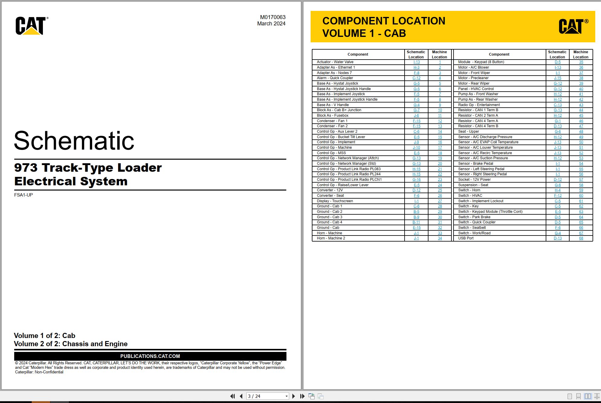 CAT Track Type Loader 973 Electrical Hydraulic Schematic (1)