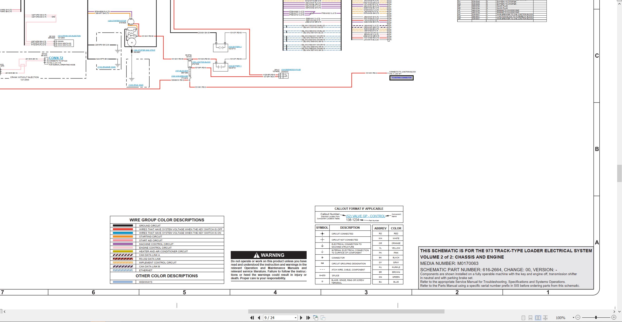 CAT Track Type Loader 973 Electrical Hydraulic Schematic (2)