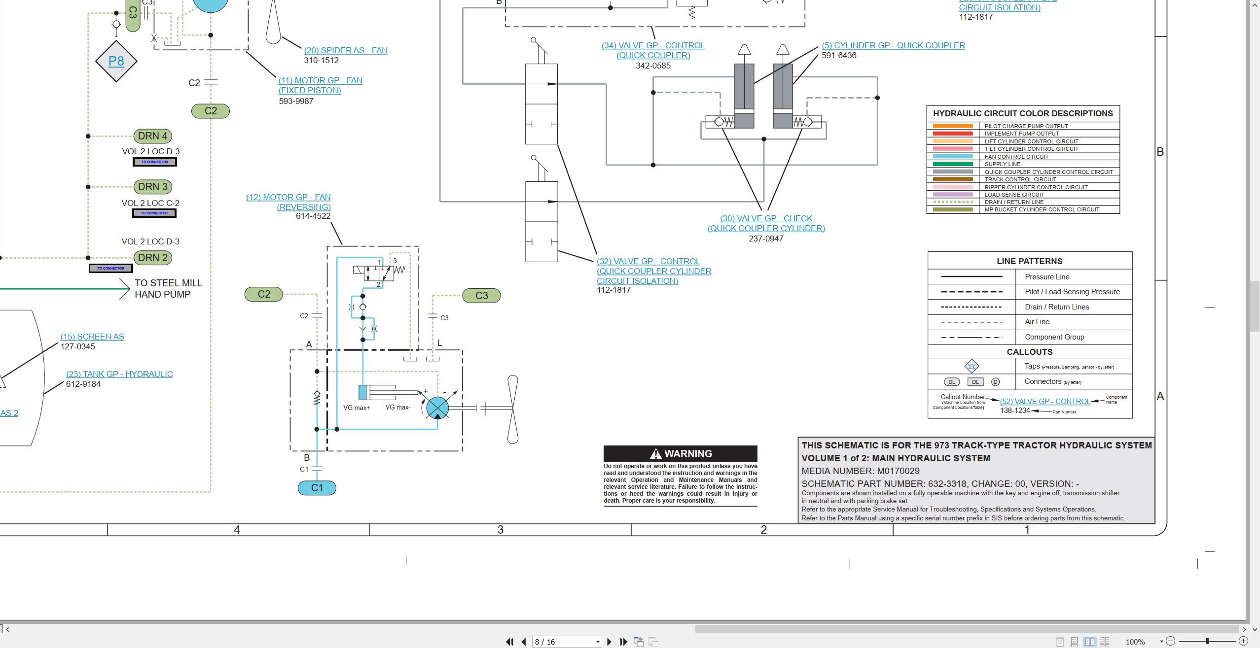 CAT Track Type Loader 973 Electrical Hydraulic Schematic (3)