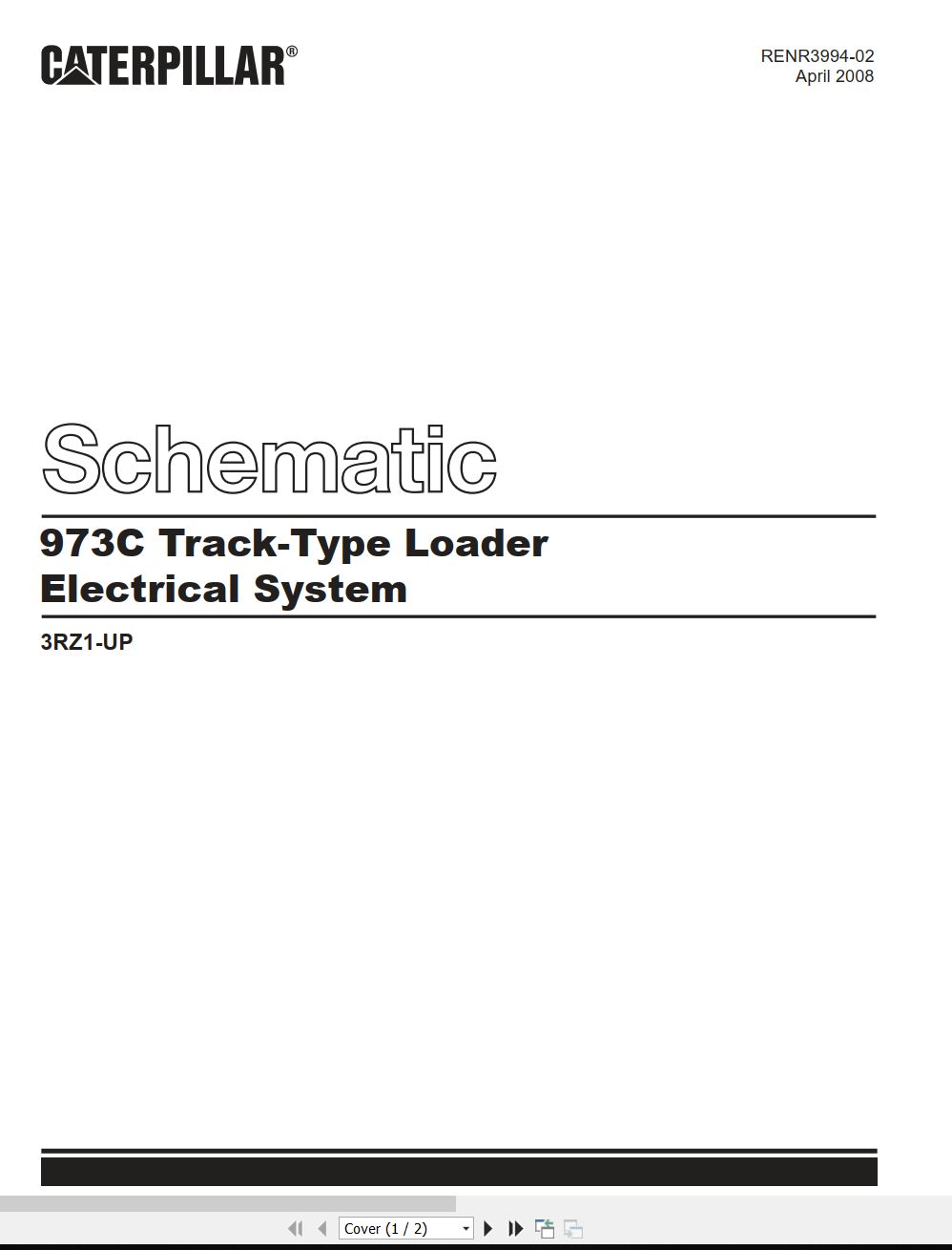 CAT Track Type Loader 973C Electrical Hydraulic Schematic (1)