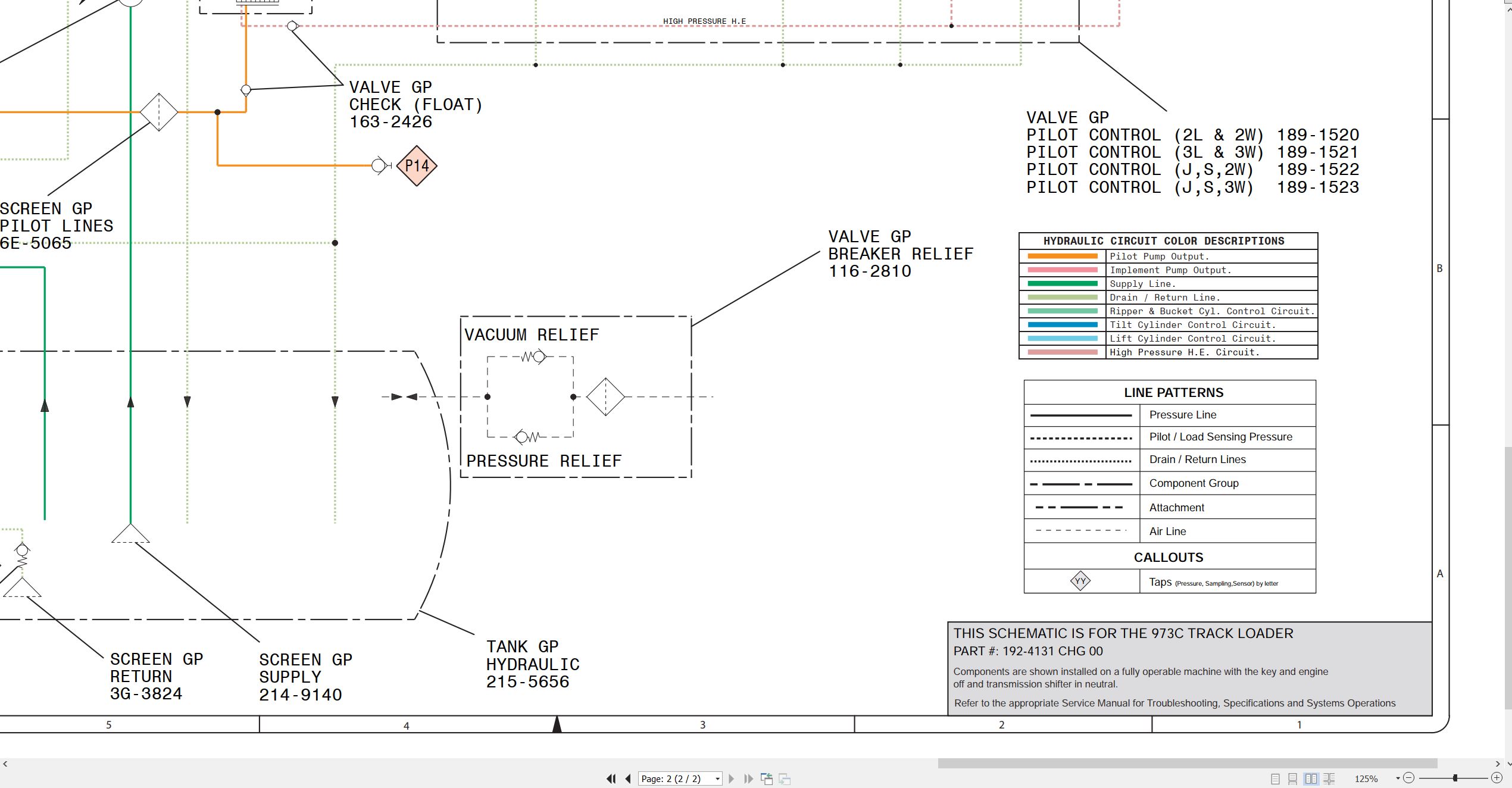 CAT Track Type Loader 973C Electrical Hydraulic Schematic (3)
