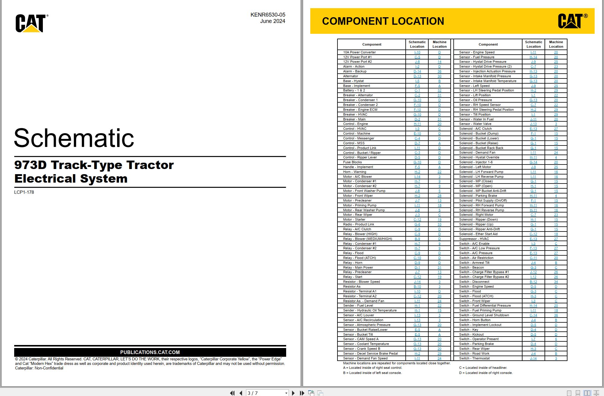CAT Track Type Loader 973D Electrical Hydraulic Schematic (1)