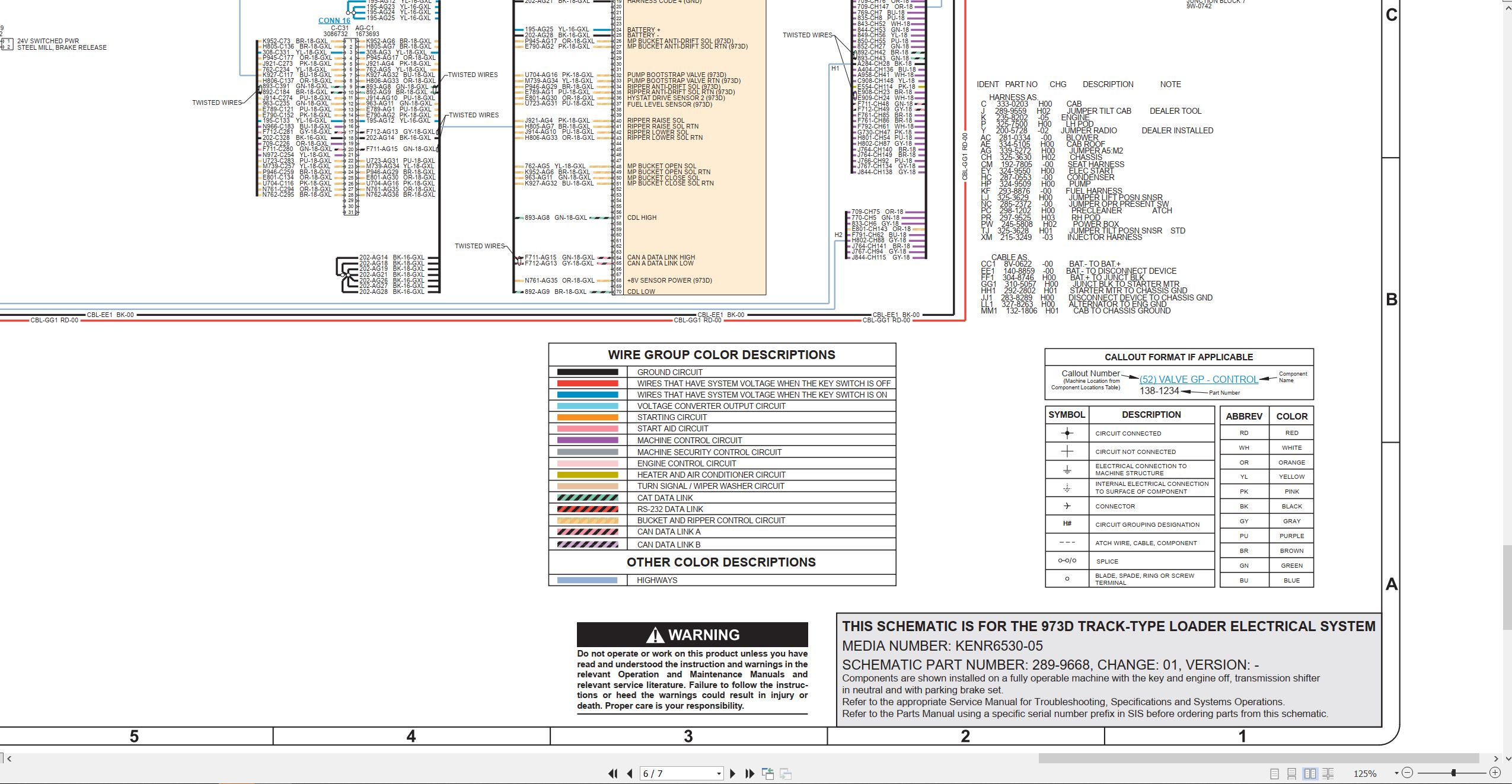 CAT Track Type Loader 973D Electrical Hydraulic Schematic (2)