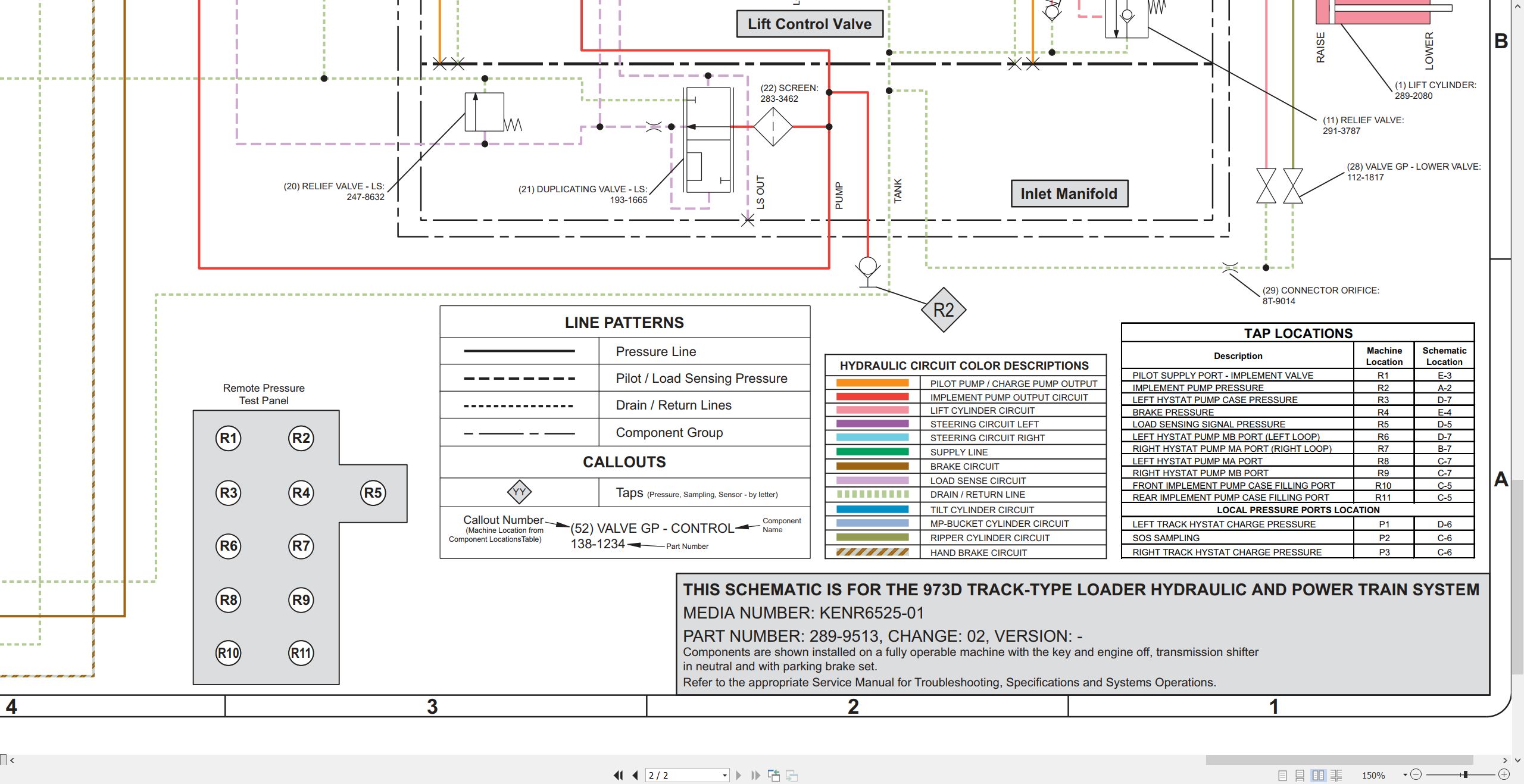 CAT Track Type Loader 973D Electrical Hydraulic Schematic (3)