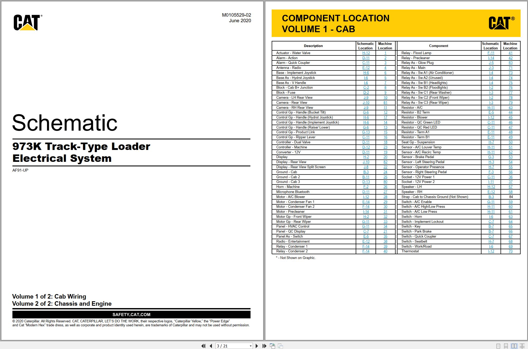CAT Track Type Loader 973K Electrical Hydraulic Schematic (1)
