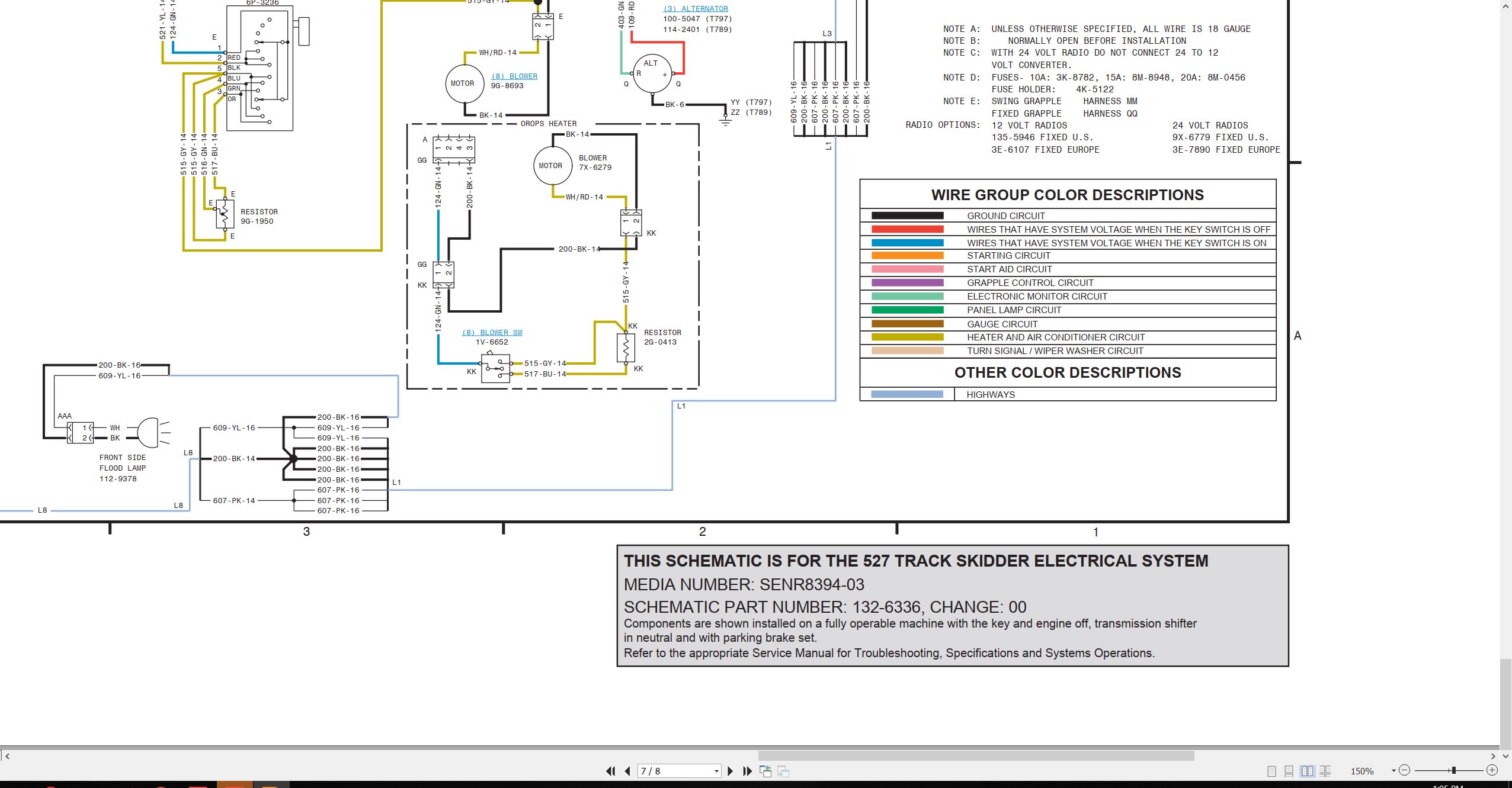 CAT Track Type Skidder 527 Electrical Hydraulic Schematic (2)