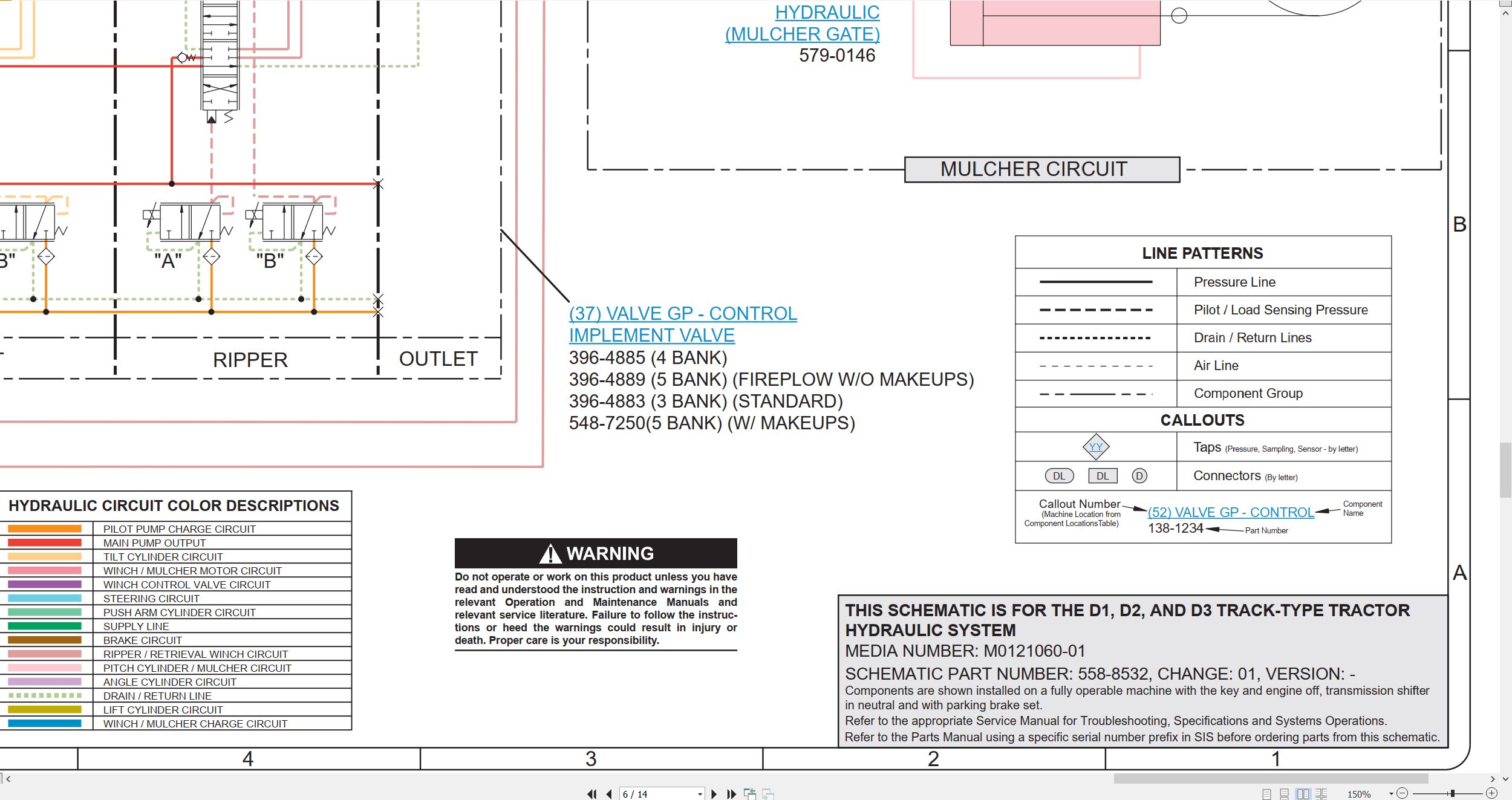 CAT Track Type Tractor D1 Electrical Hydraulic Schematic (3)