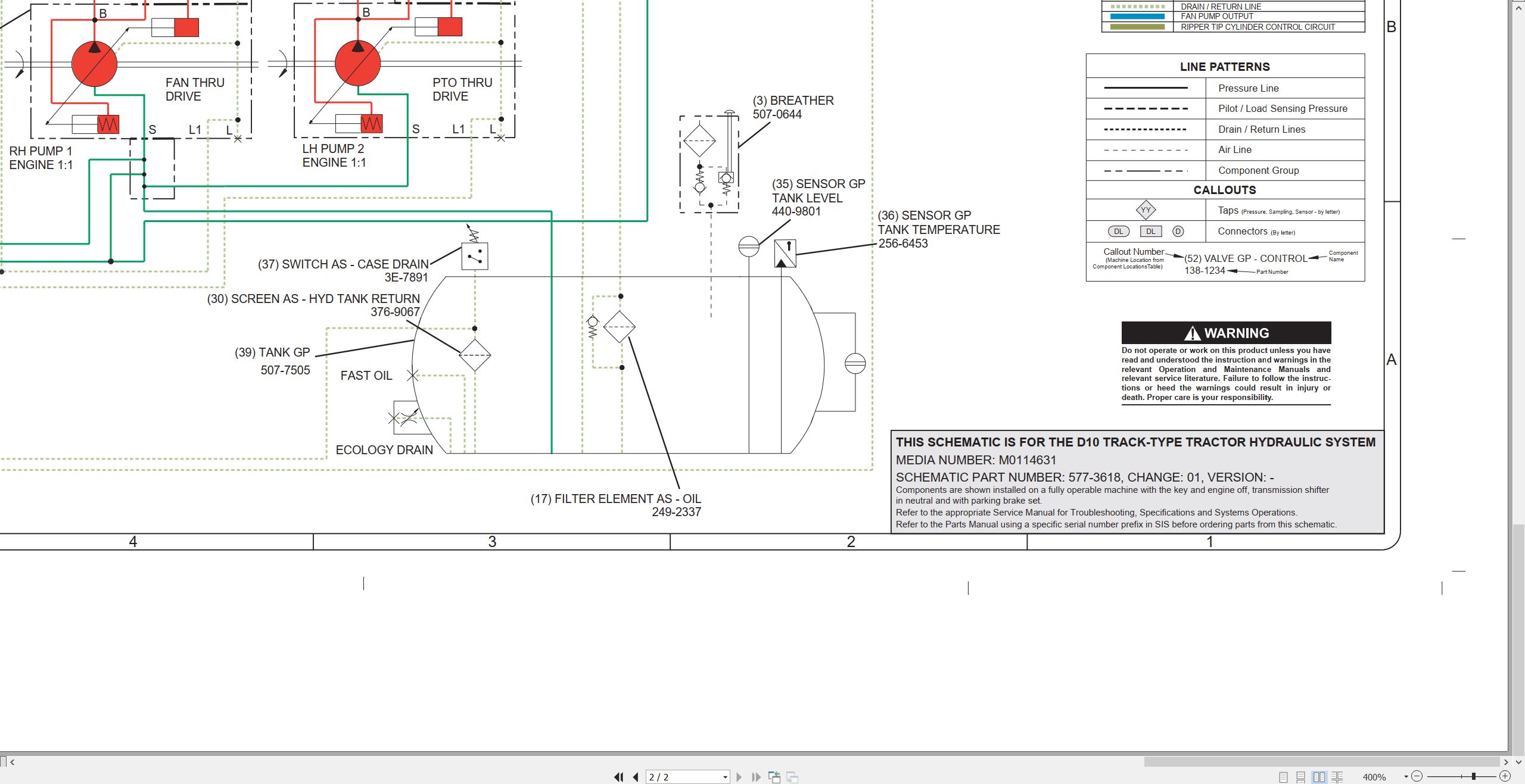 CAT Track Type Tractor D10 Electrical Hydraulic Schematic (3)