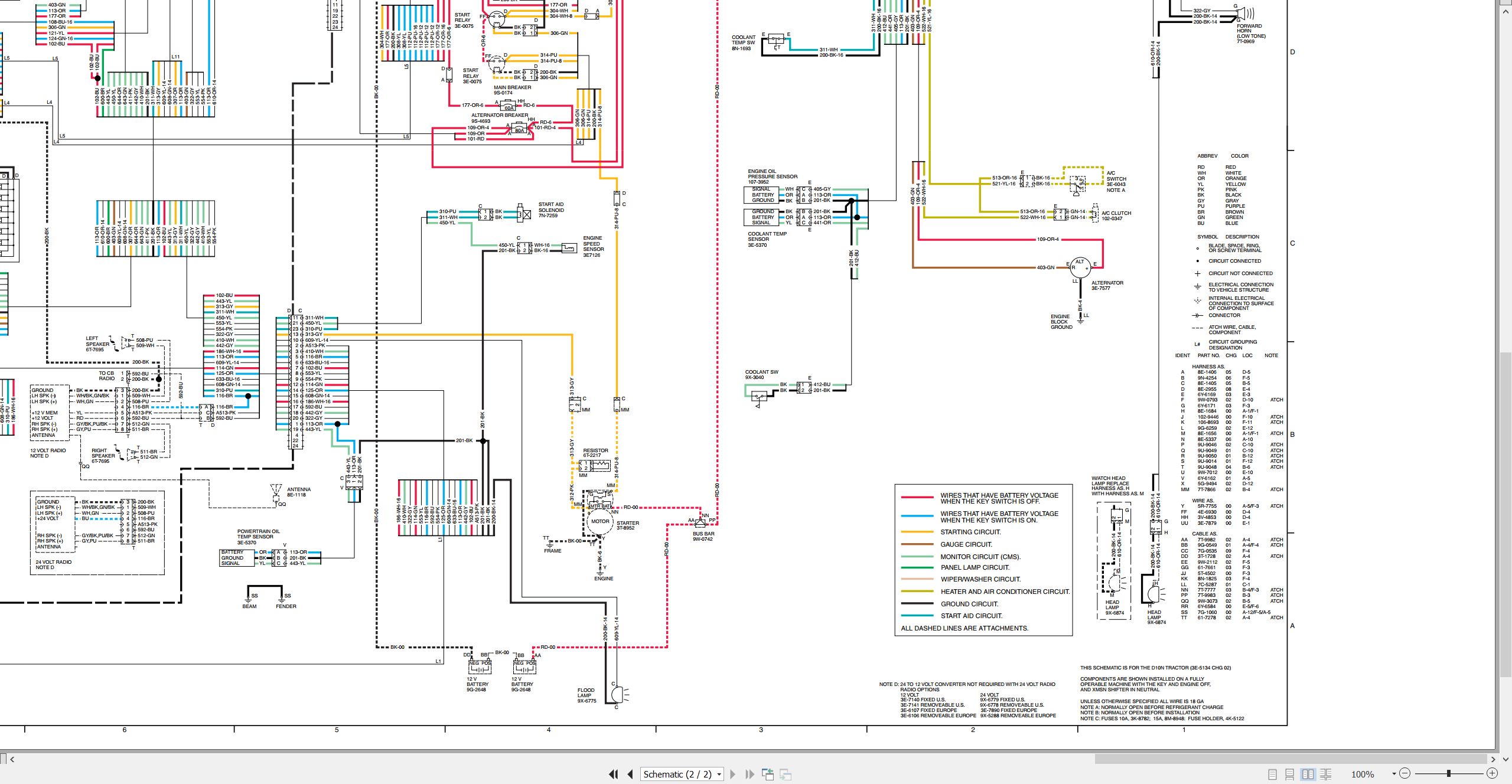 CAT Track Type Tractor D10N Electrical Schematic (2)
