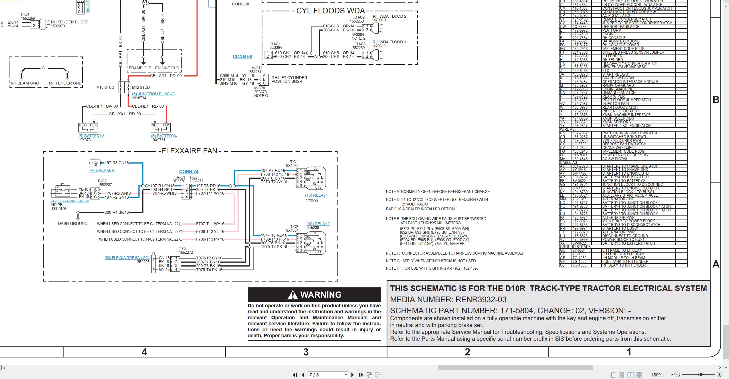 CAT Track Type Tractor D10R Electrical Hydraulic Schematic (2)